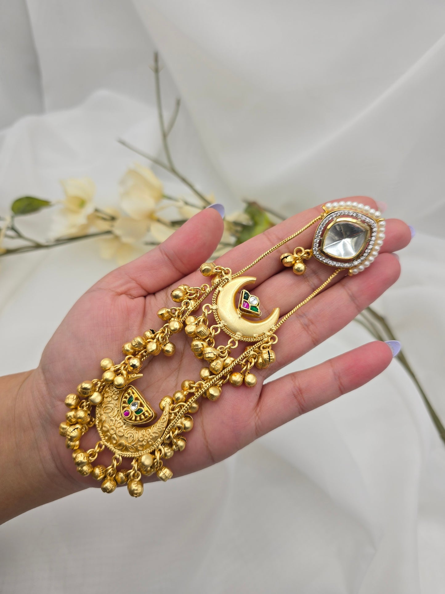 Shabana pachi kundan kashmiri Earrings