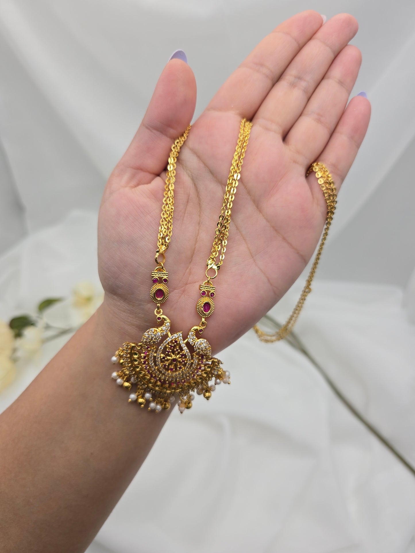 Sobia gold plated long mala