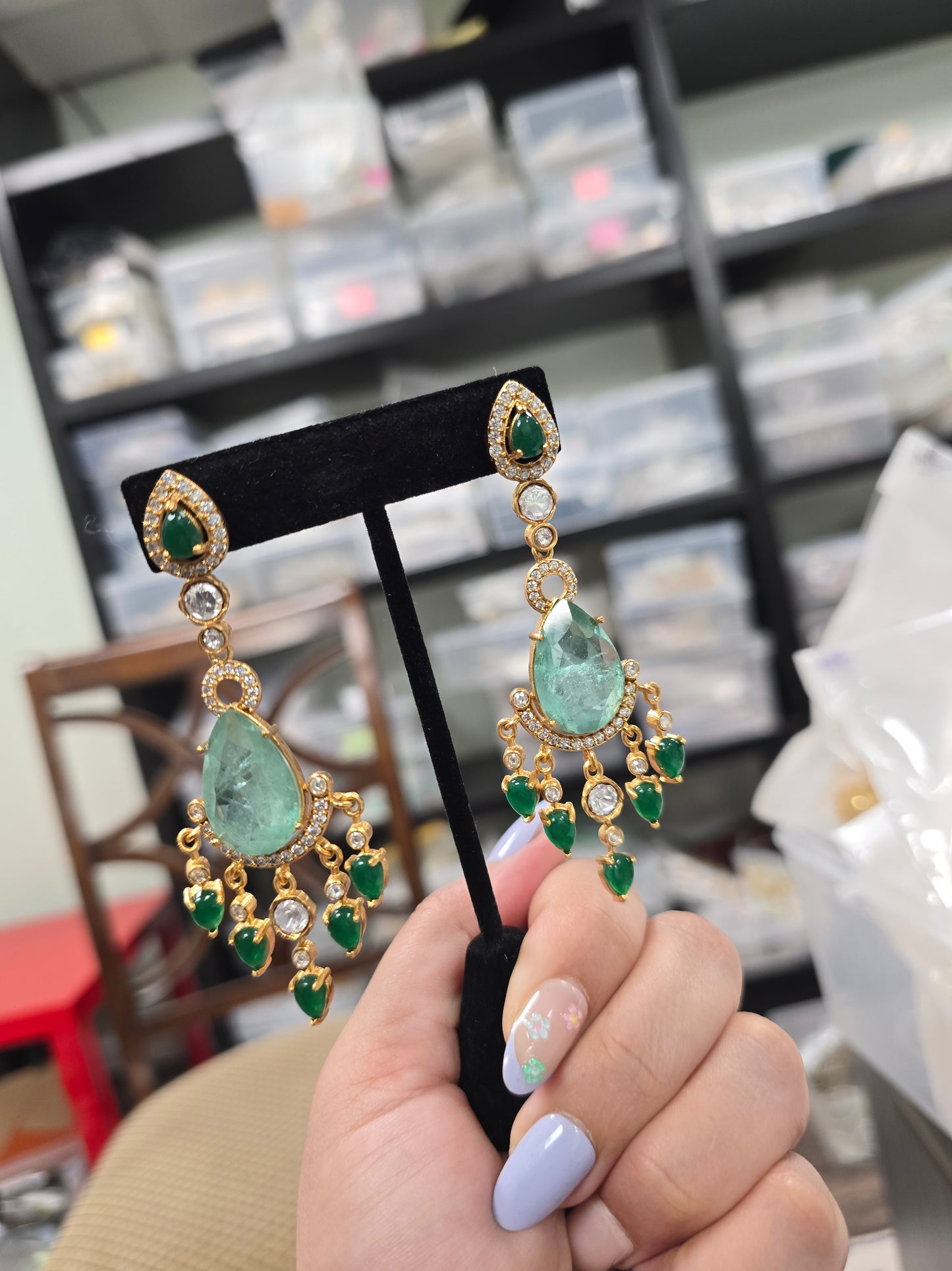 Rida premium kundan earrings