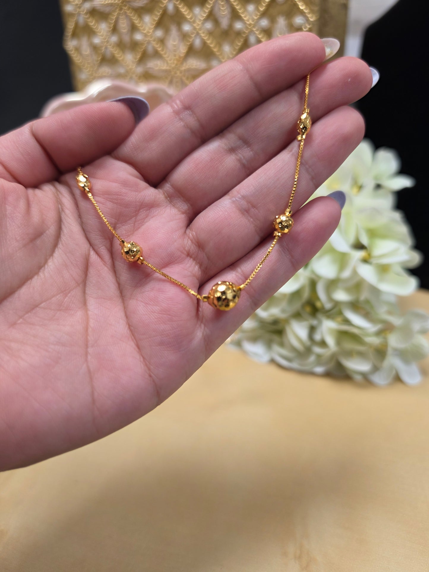 Meena Gold plated beaded chain