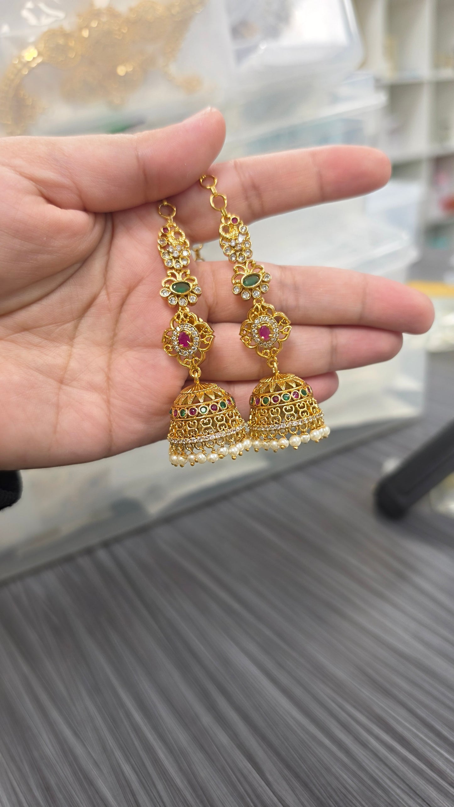 Sarina gold jhumkis