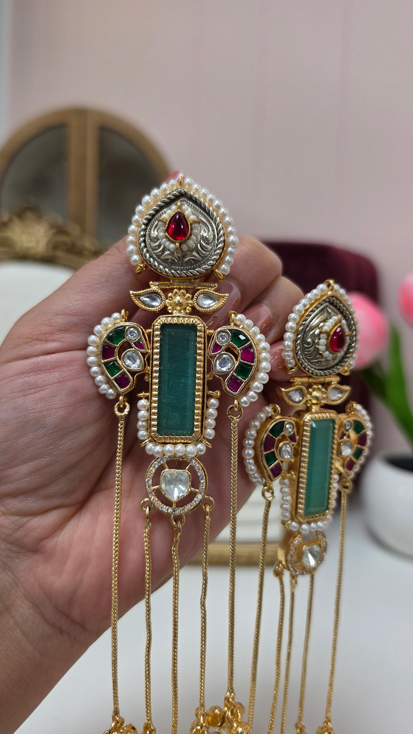 Meera dual tone kashmiri Earrings