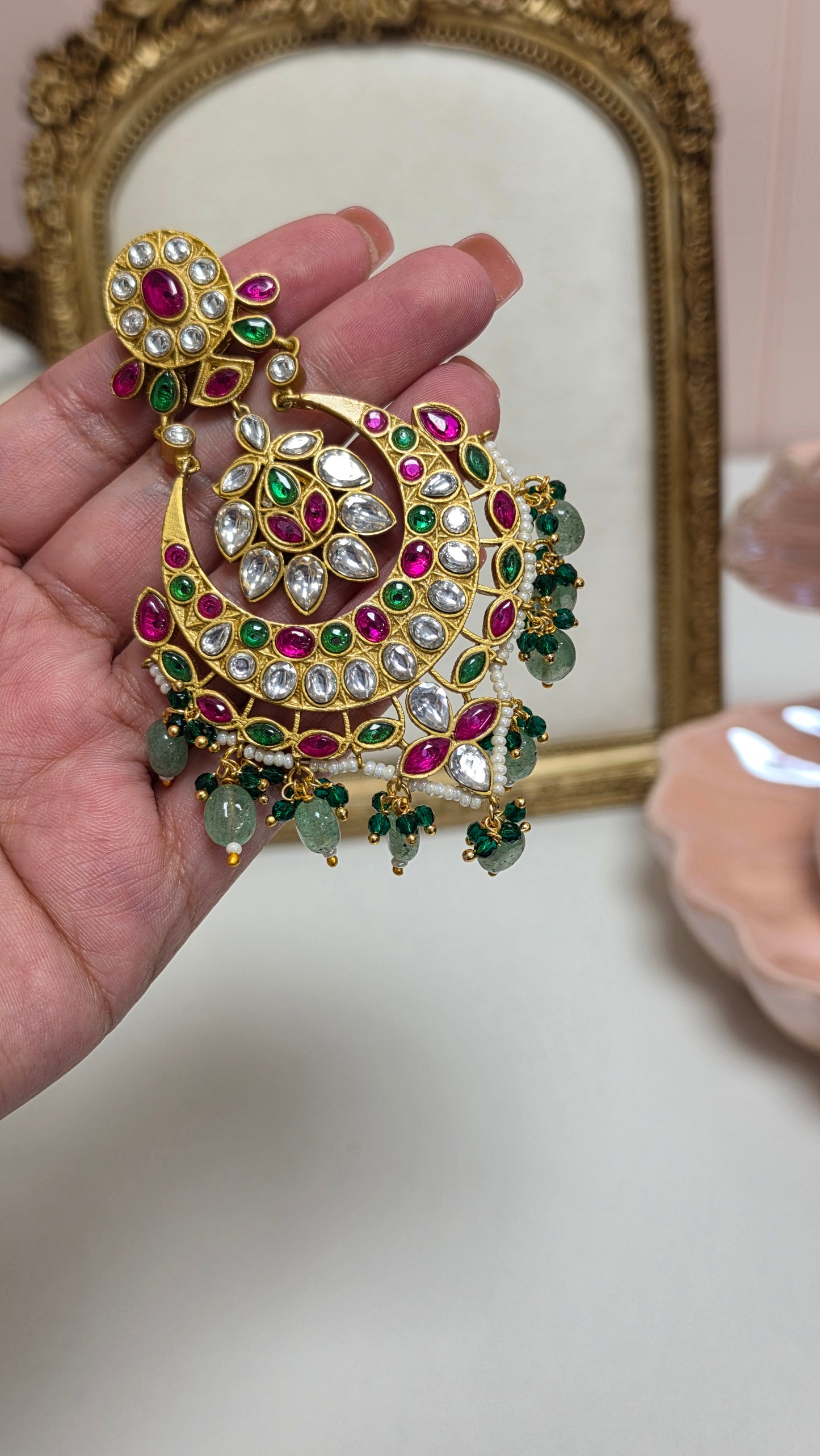 Nyra premium gold plated kundan Earrings