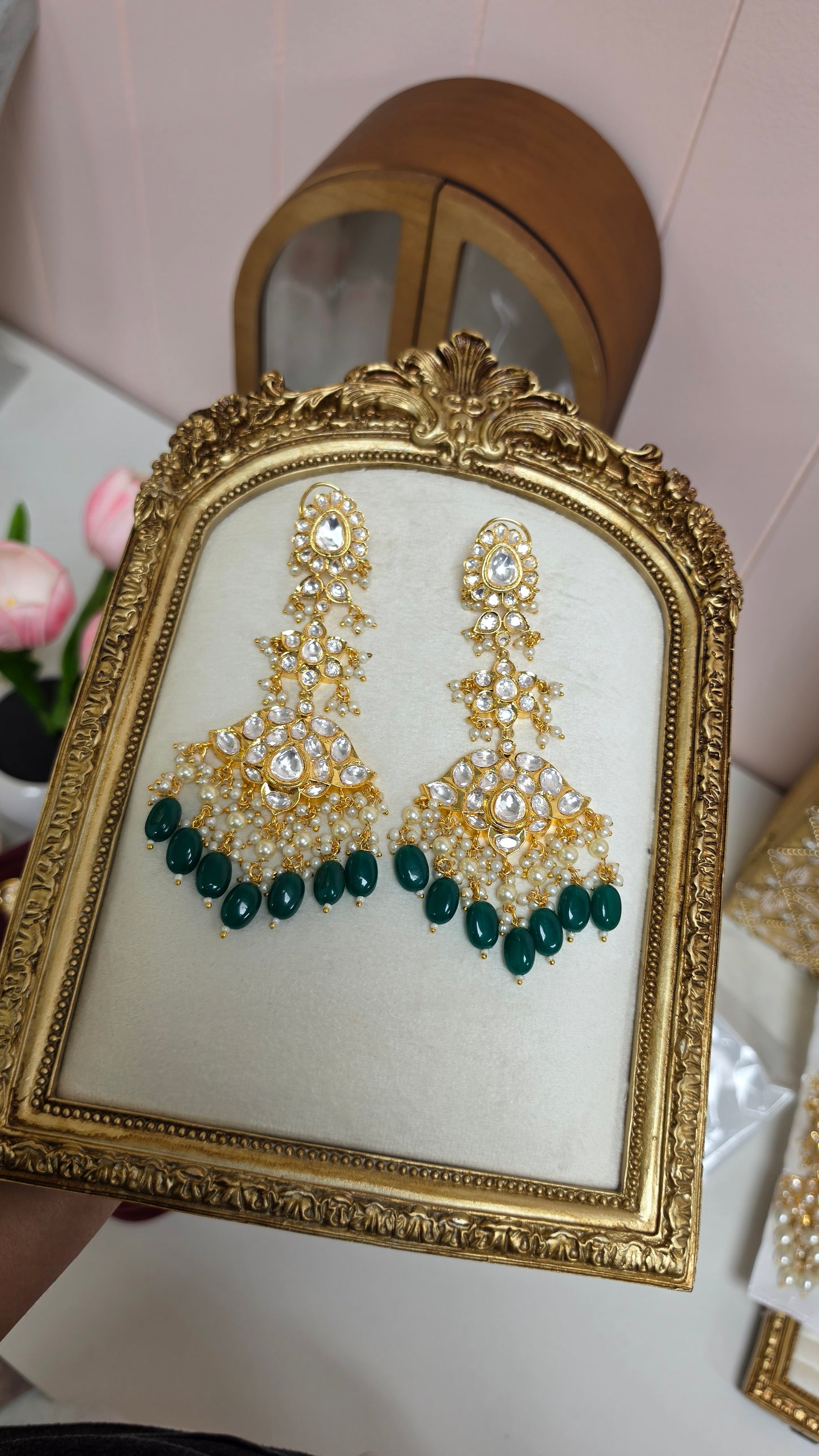 Varsha premium gold plated Kundan Earrings