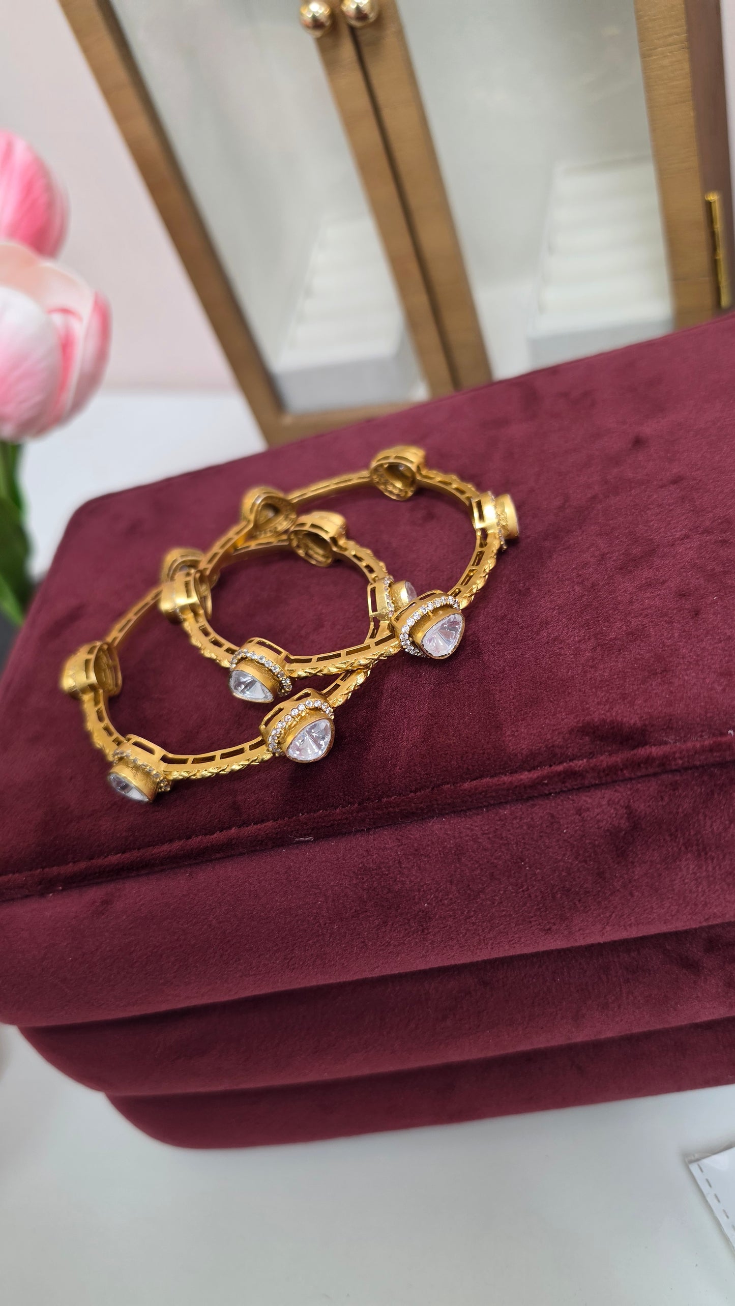 Rubina kundan bangles