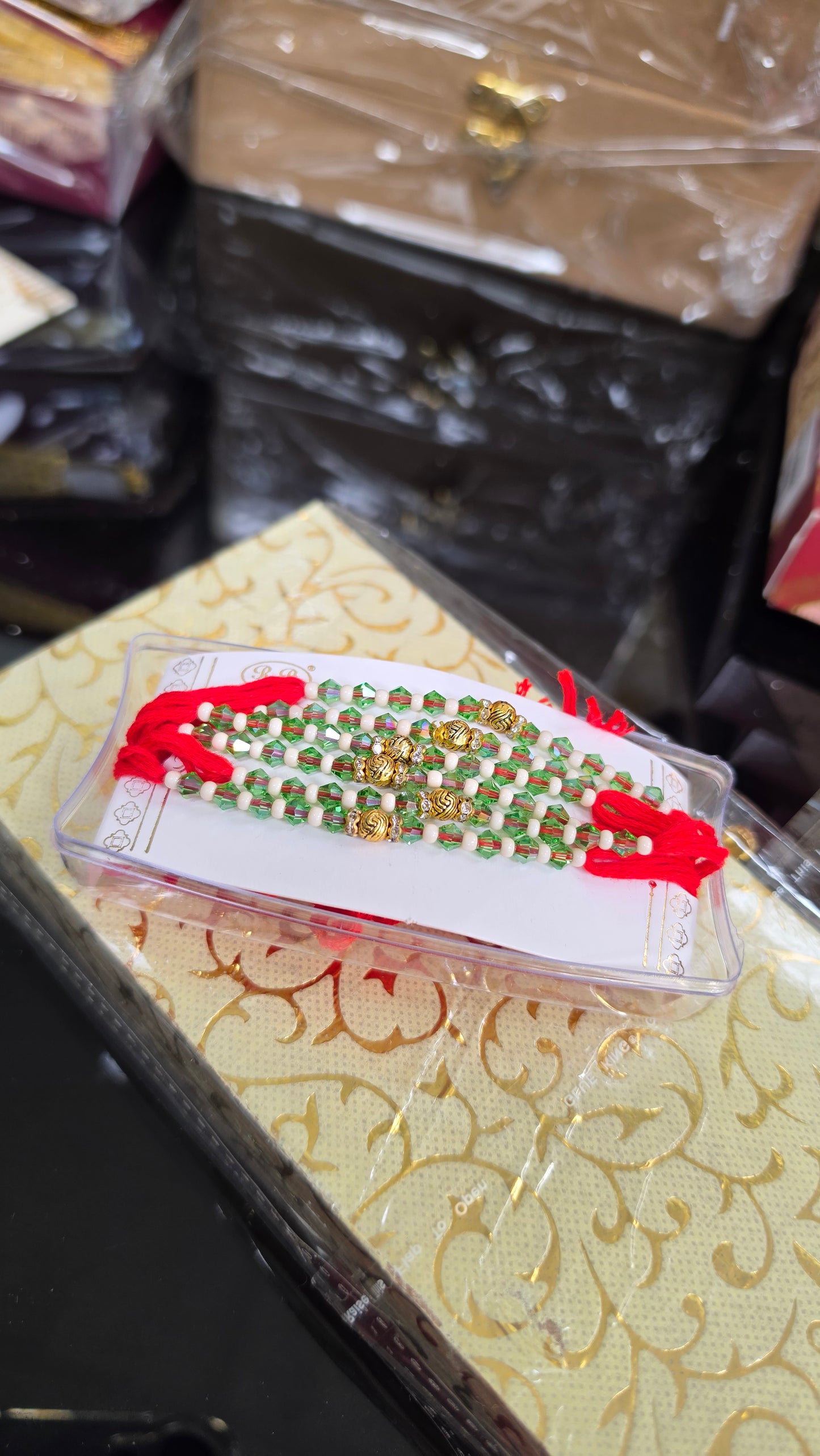 Crystal rakhi (green)