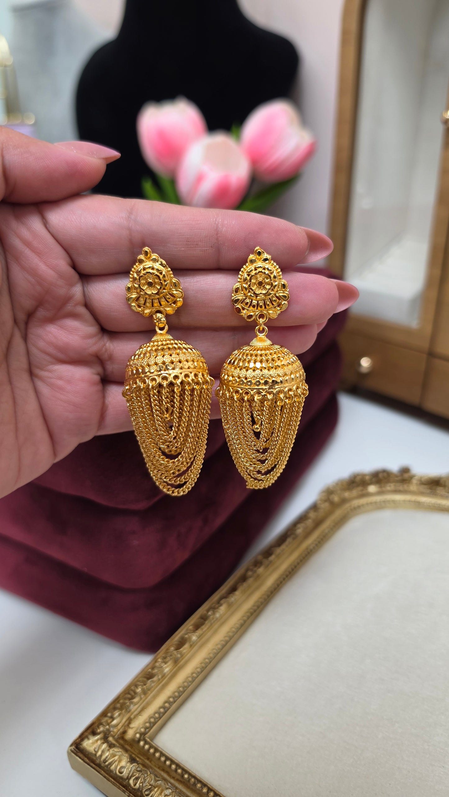 Gold look alike jhumkis