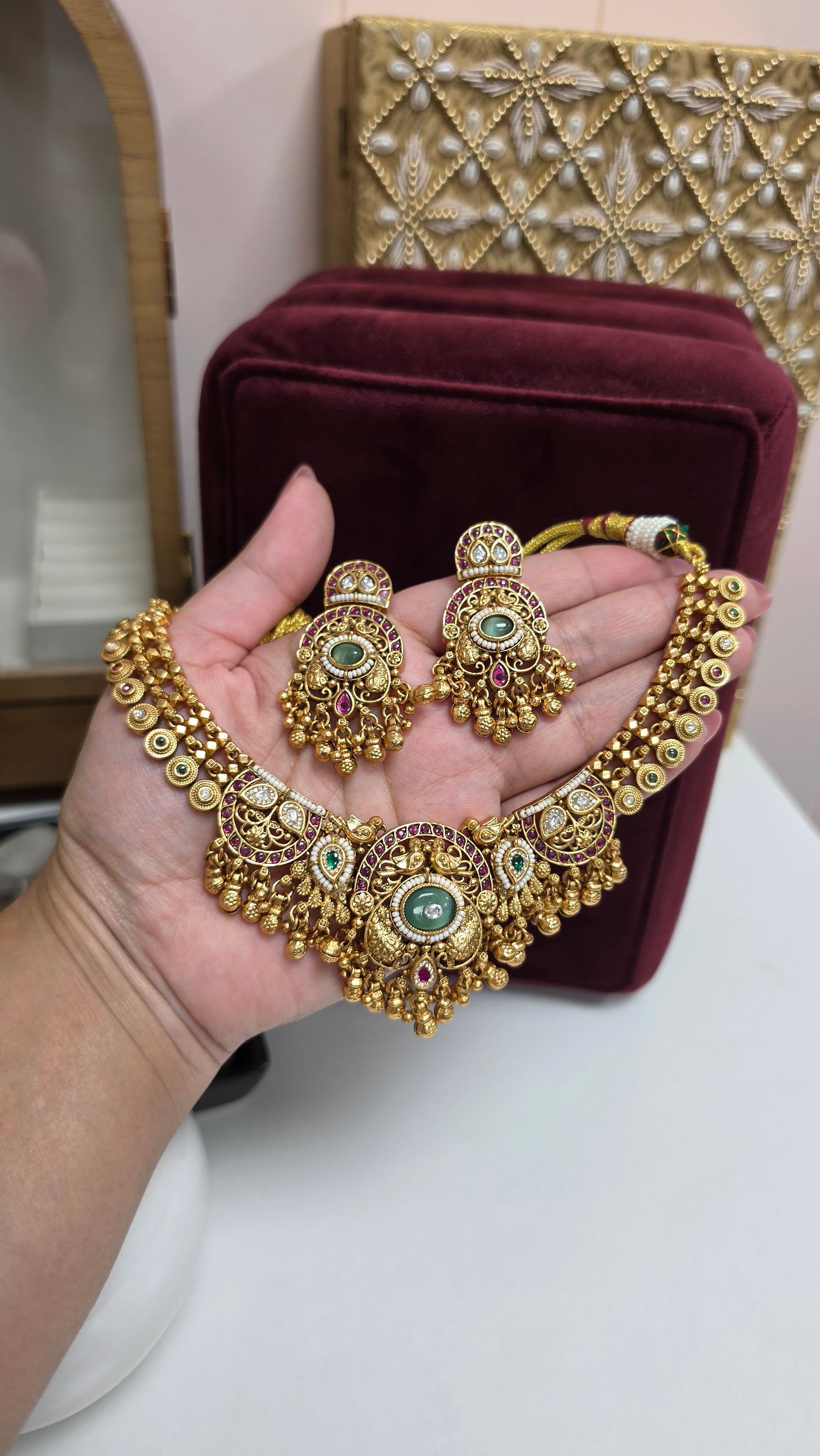 Dhruvi heritage gold plated set