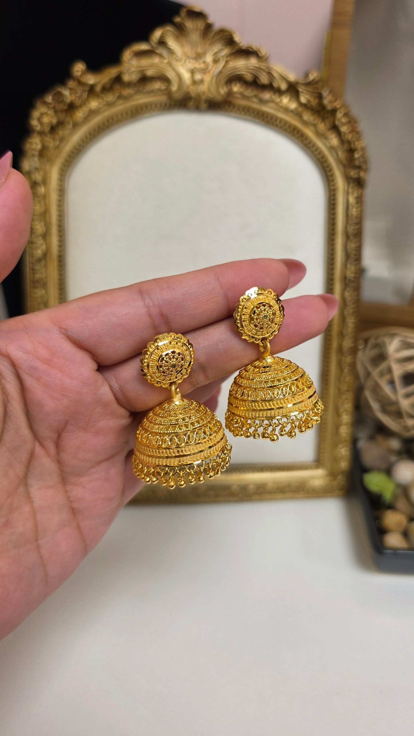 Prahla premium gold plated jhumkis