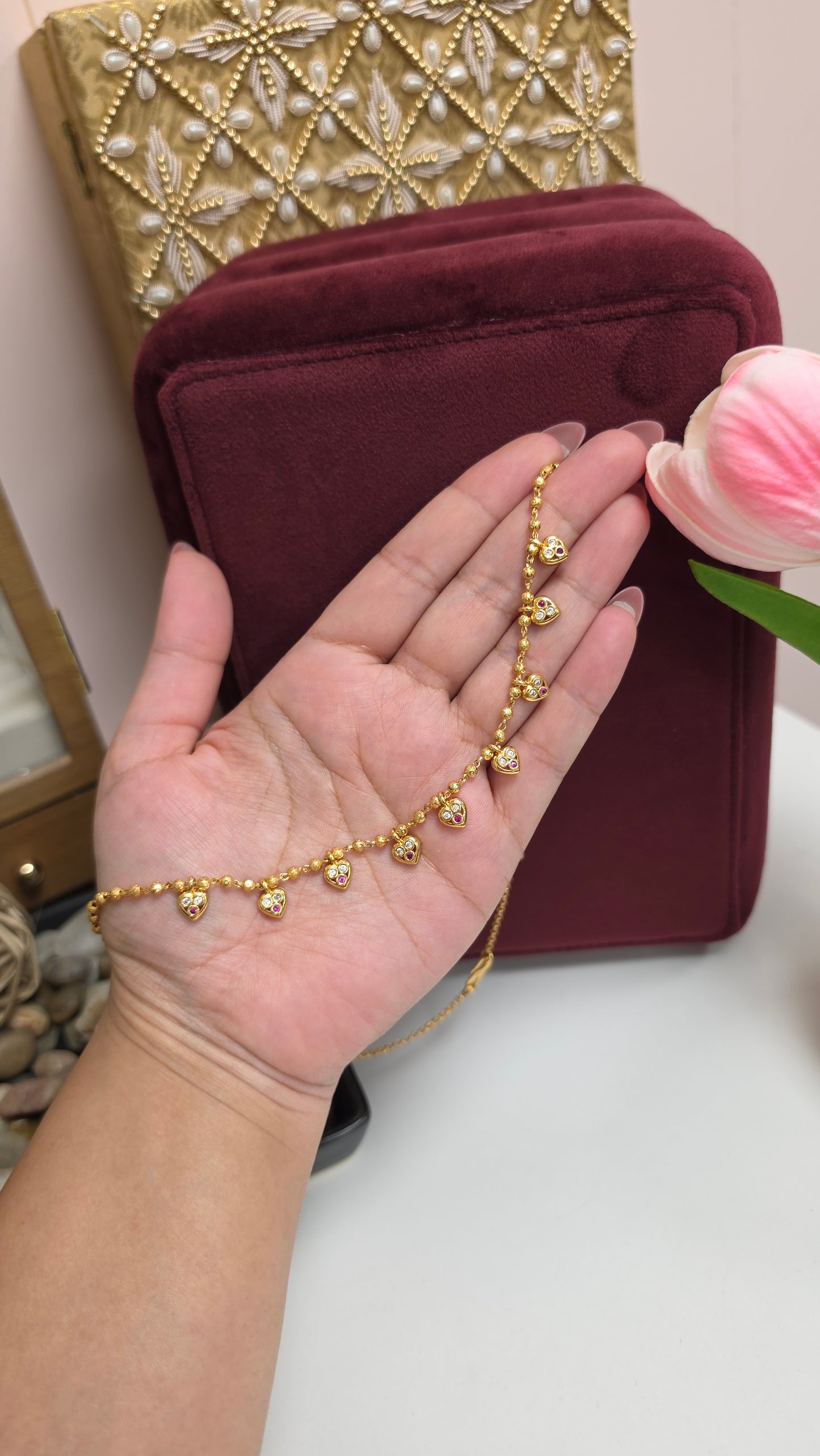 Lakhmi gold plated chain necklace