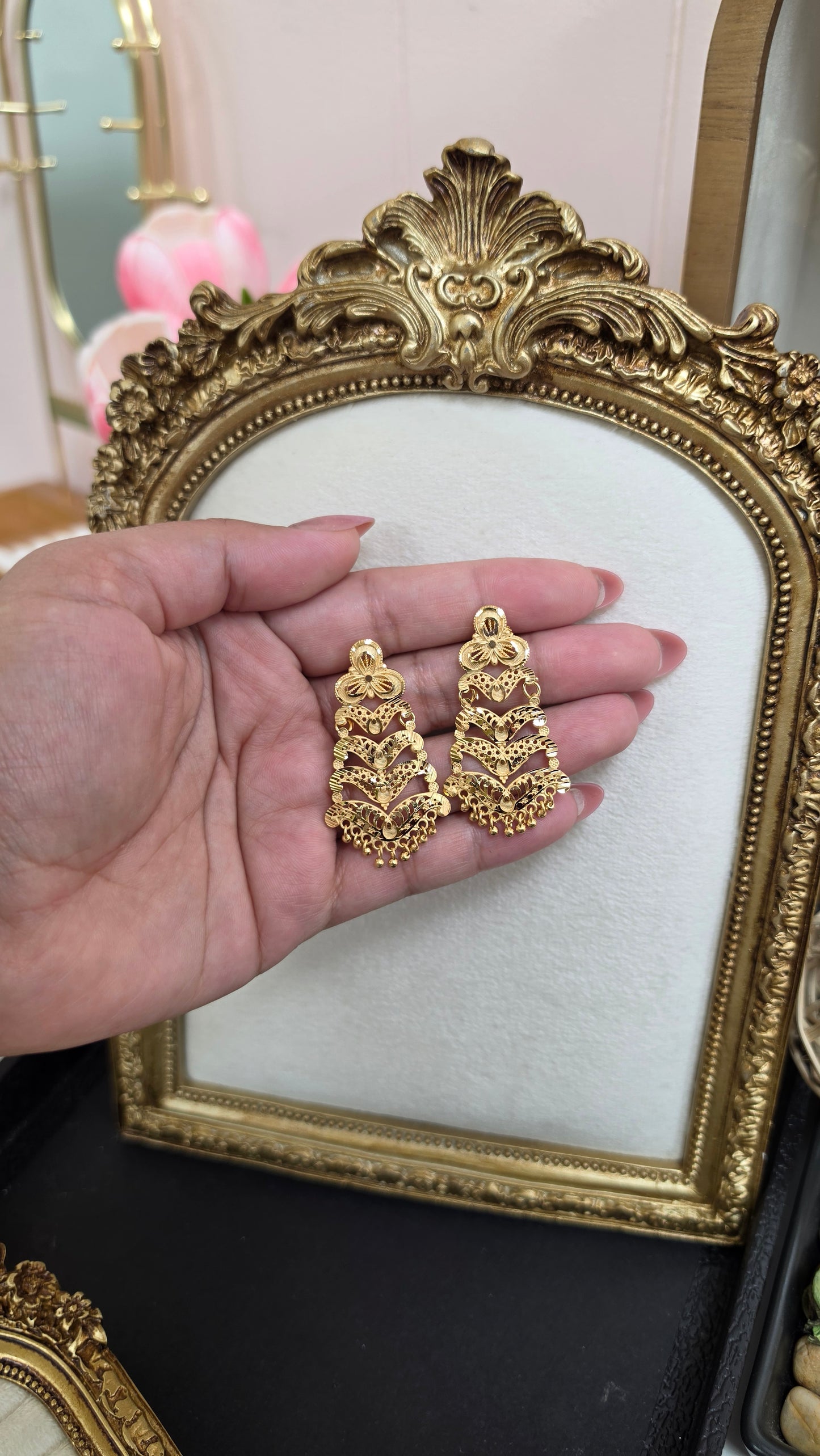 Nashra premium gold plated Earrings