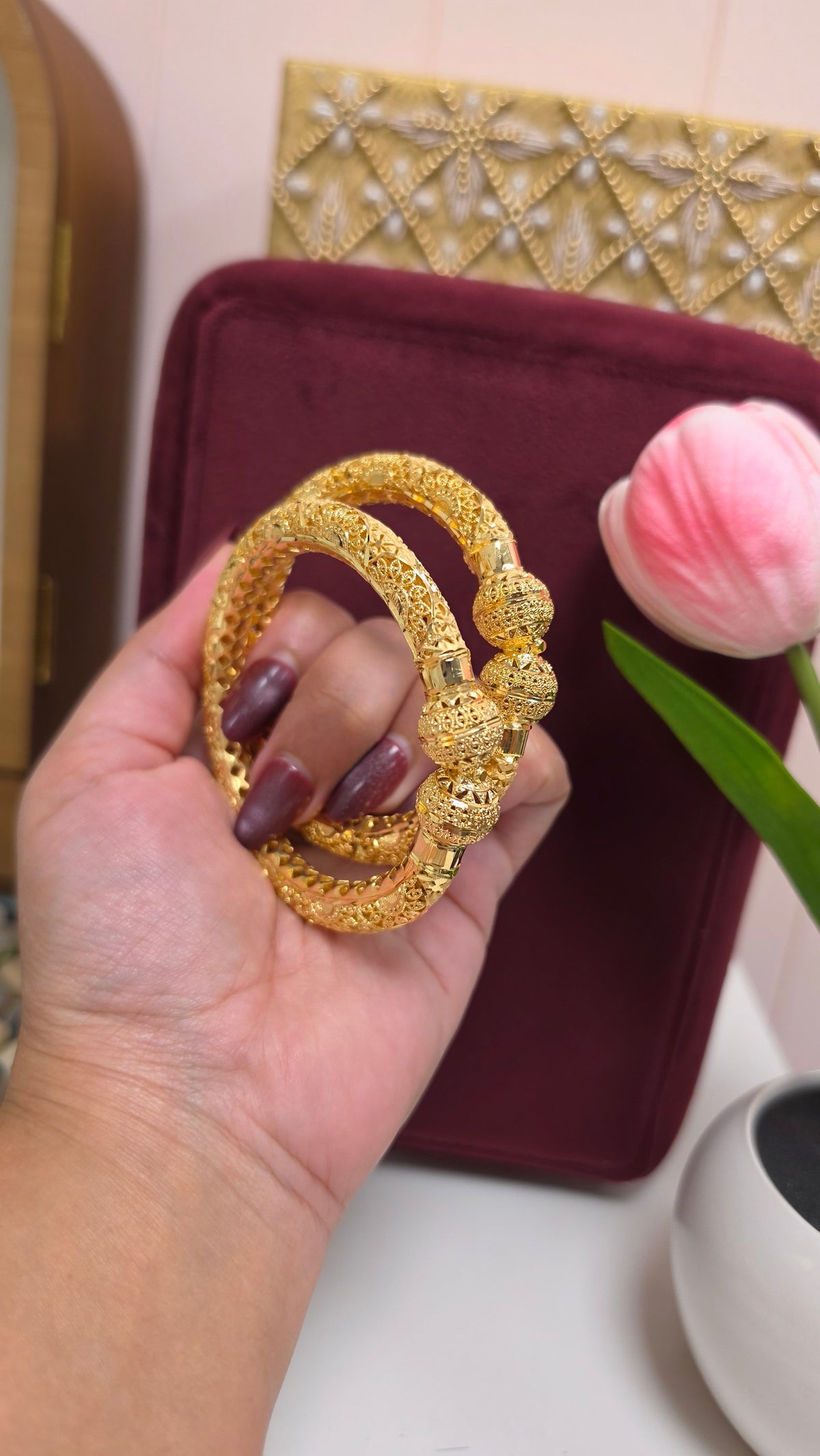 Kinza Premium gold plated bangles set