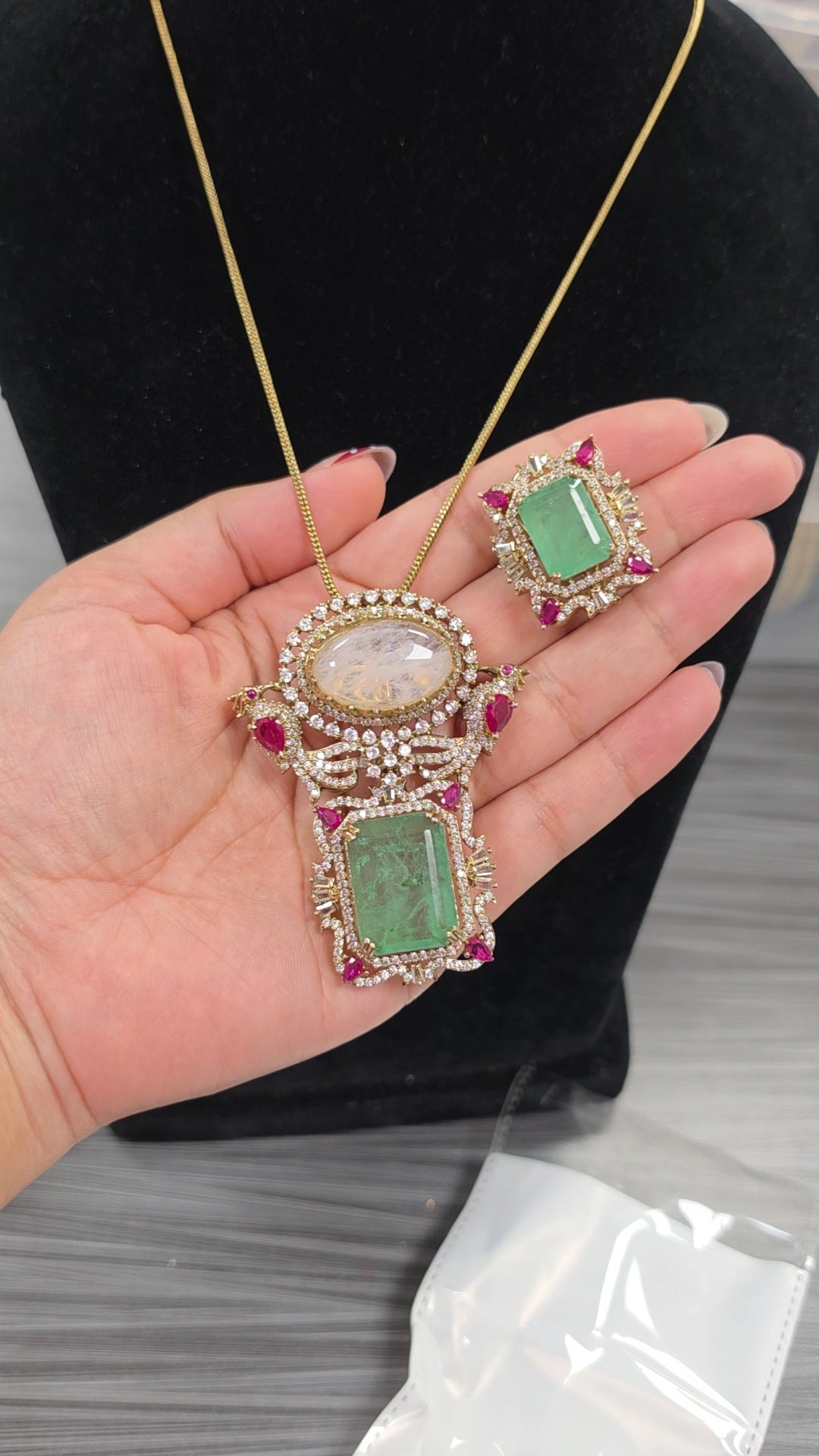 Sabha premium sabya inspired set(jade/pink)
