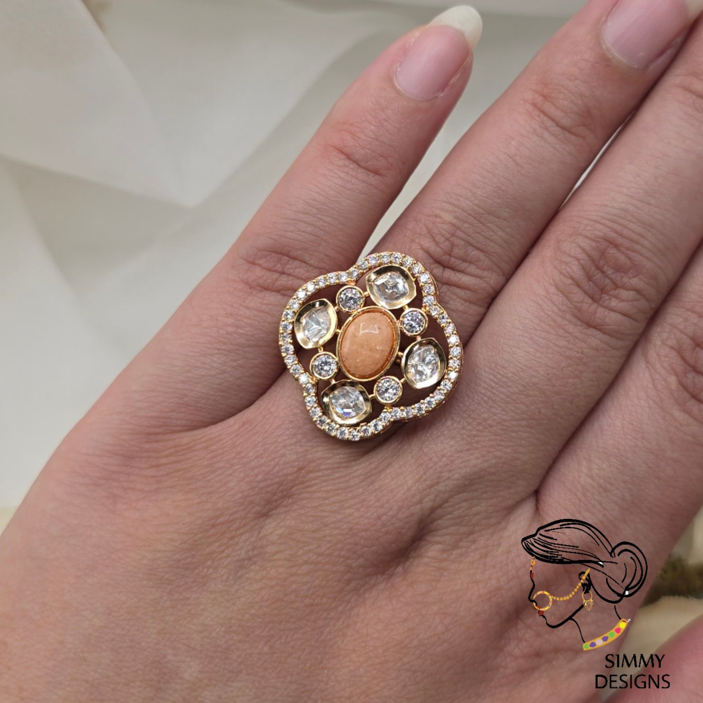 Halima kundan ring (many colors)