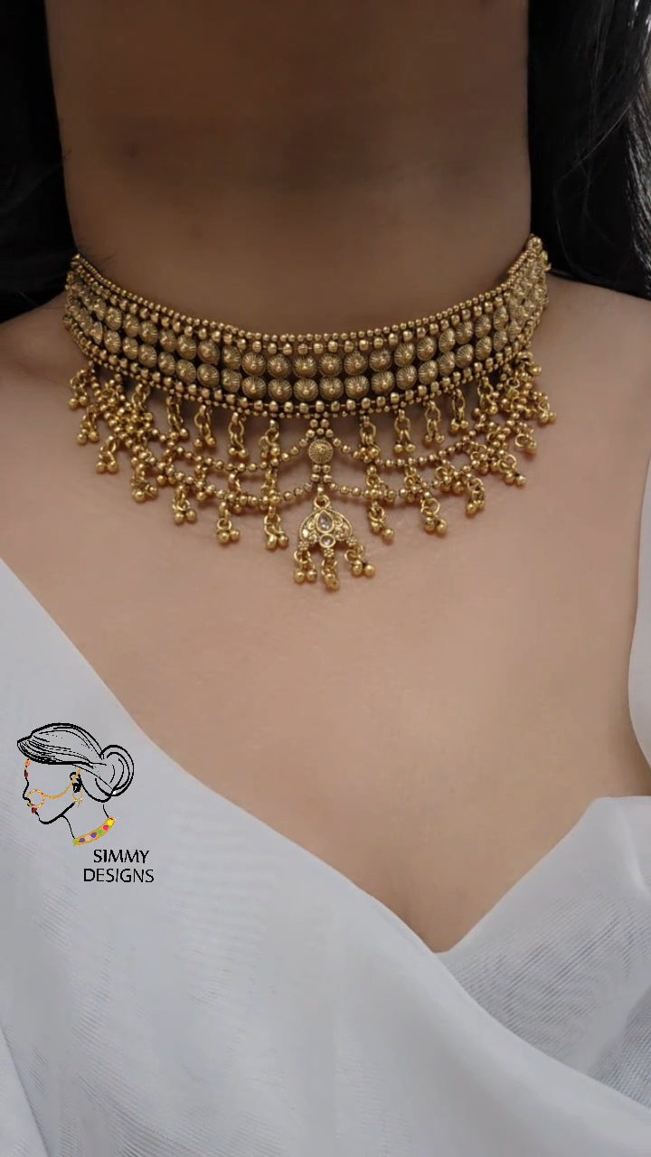 Simran gold choker set