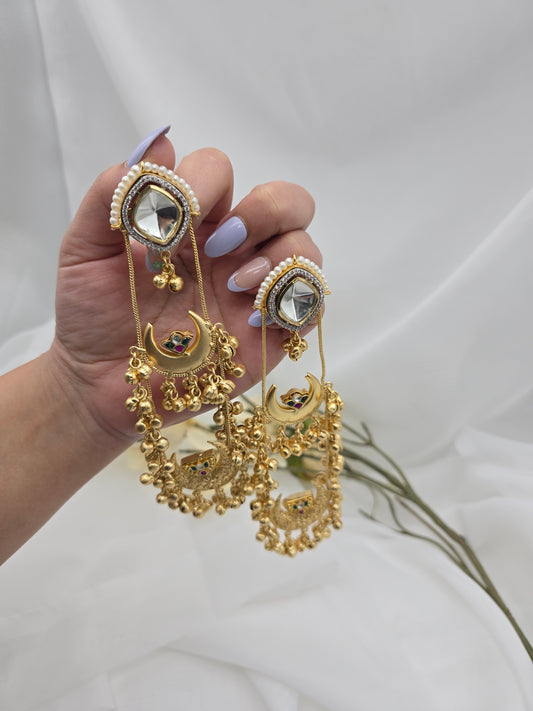 Shabana pachi kundan kashmiri Earrings