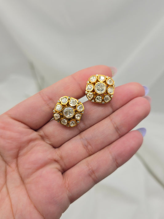 Dua premium kundan gold plated studs
