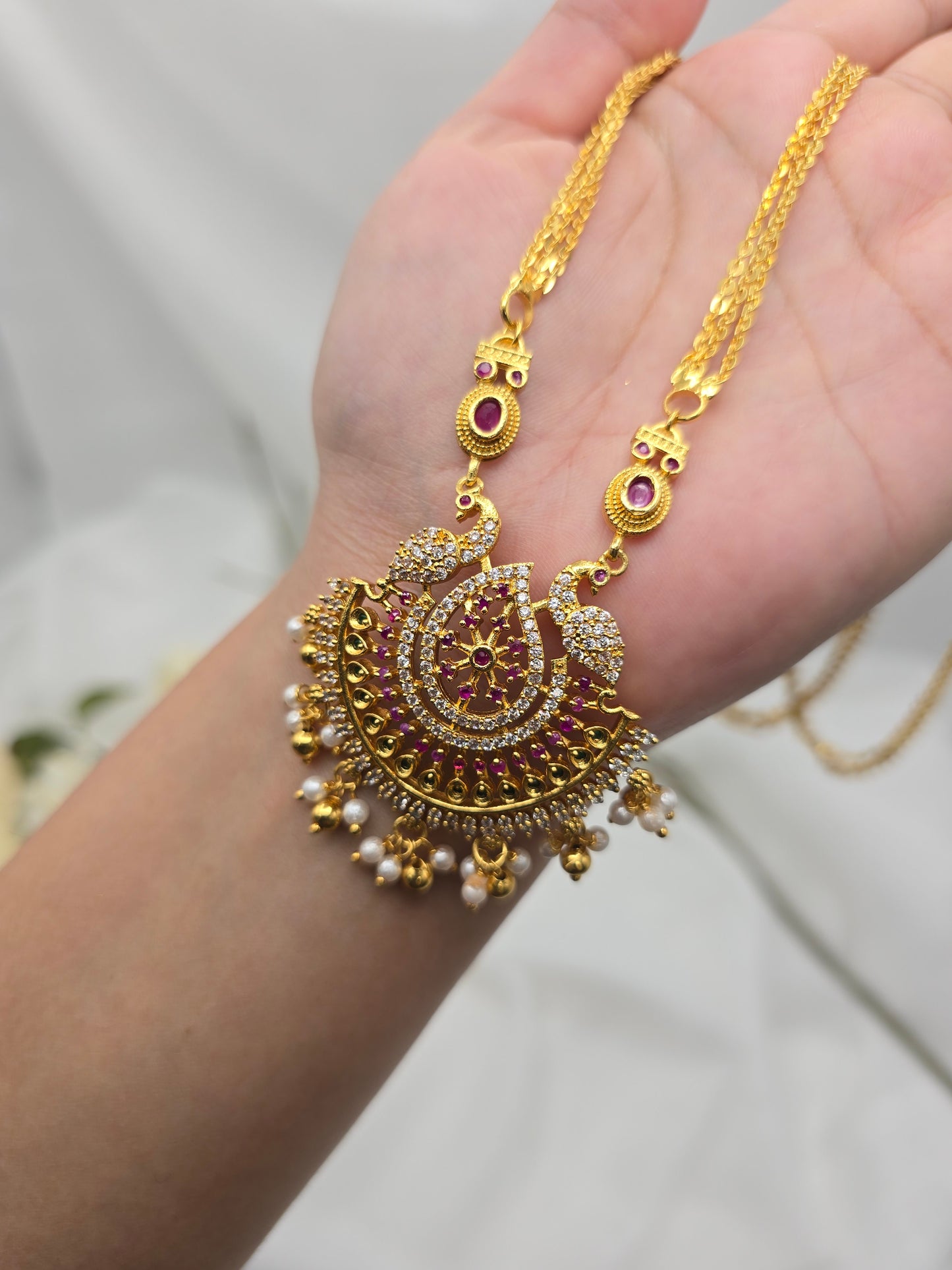 Sobia gold plated long mala