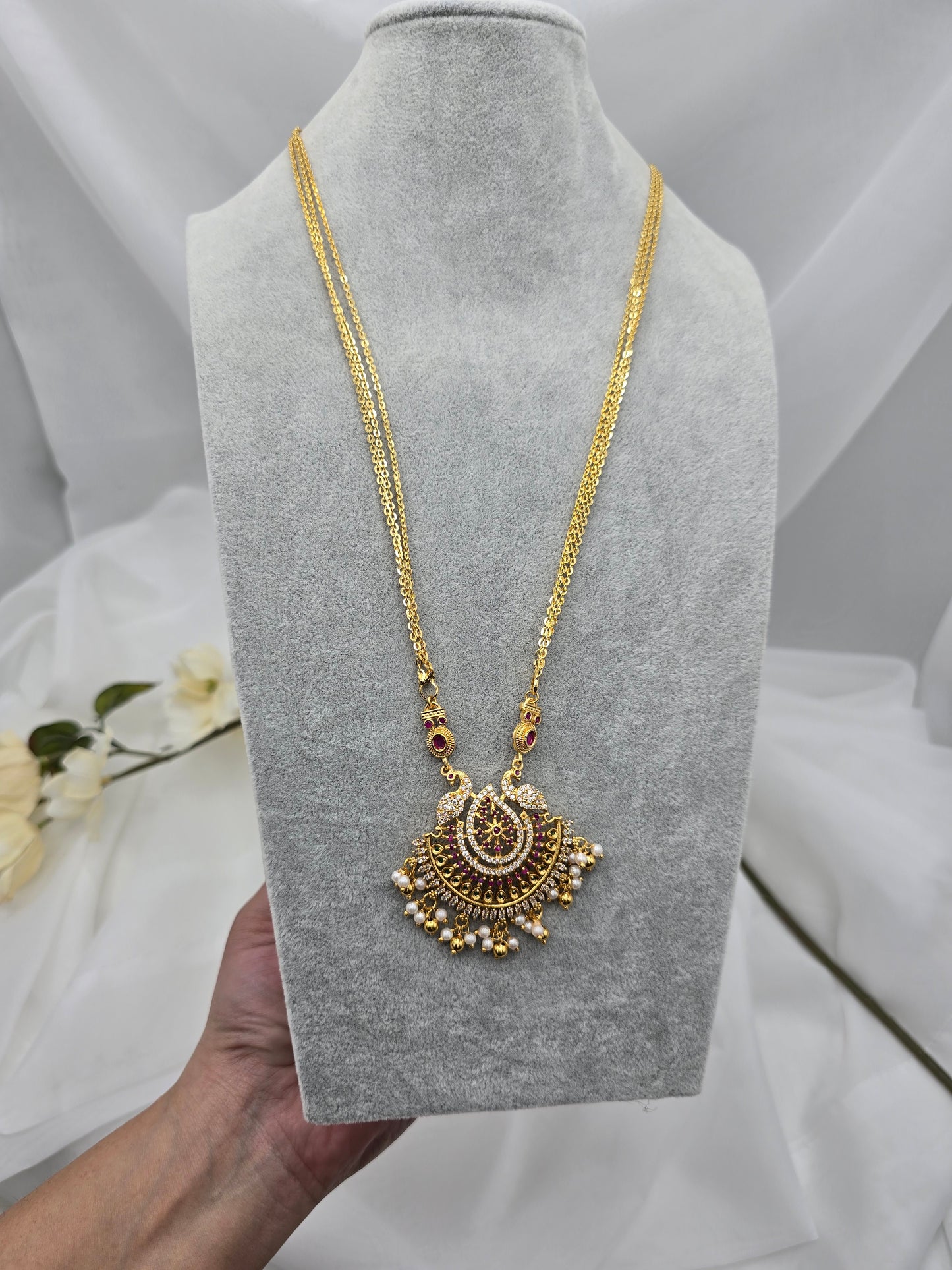 Sobia gold plated long mala