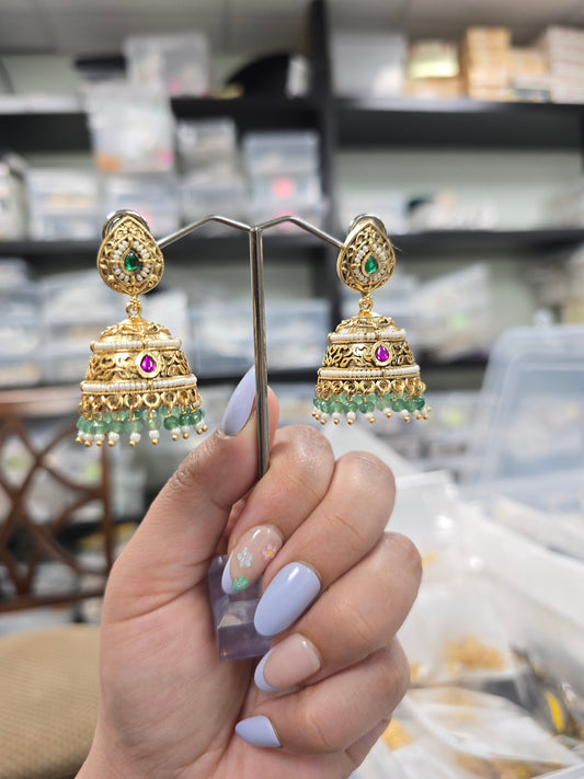 Shifa premium gold plated jhumkis