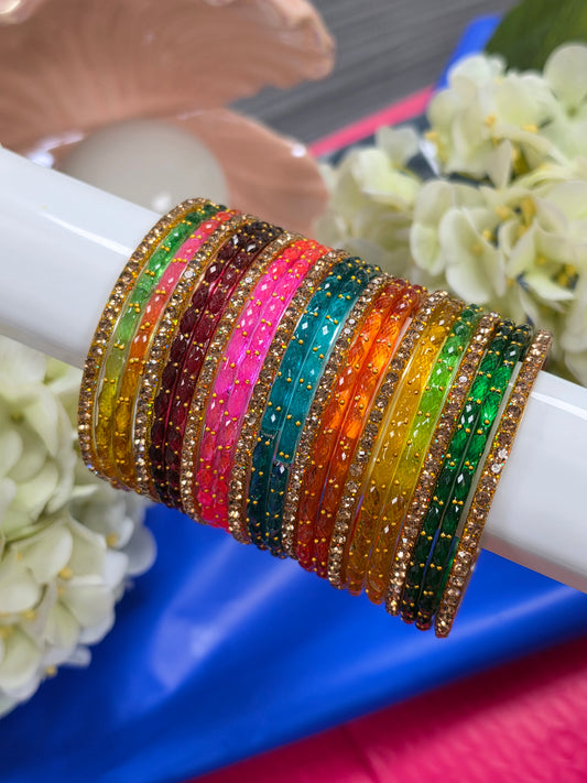Asha multidrop bangles set size 2.4