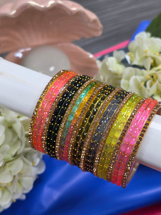 Vandika multidrop bangles set size 2.8