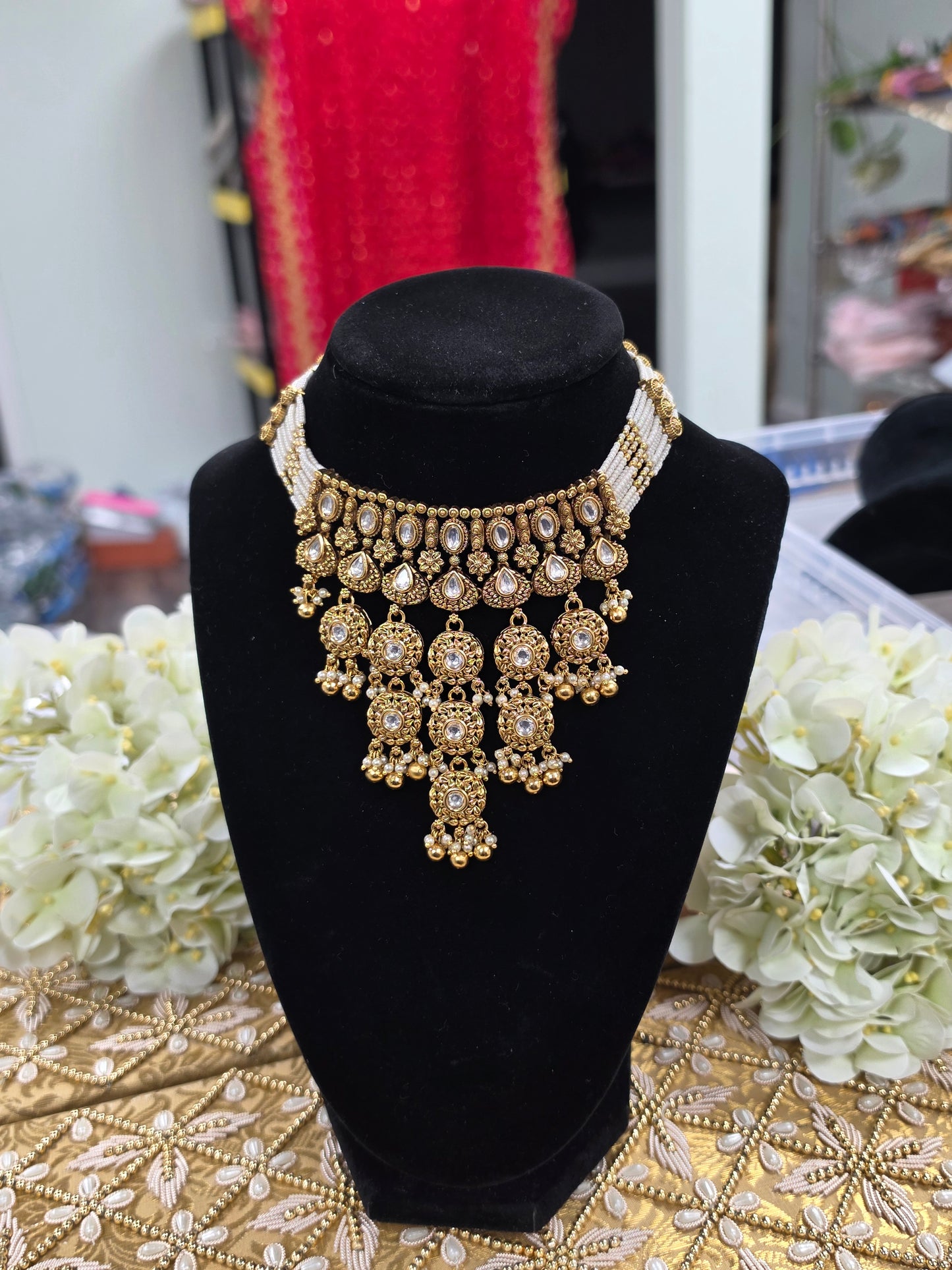 Ikleen premium kundan gold plated set