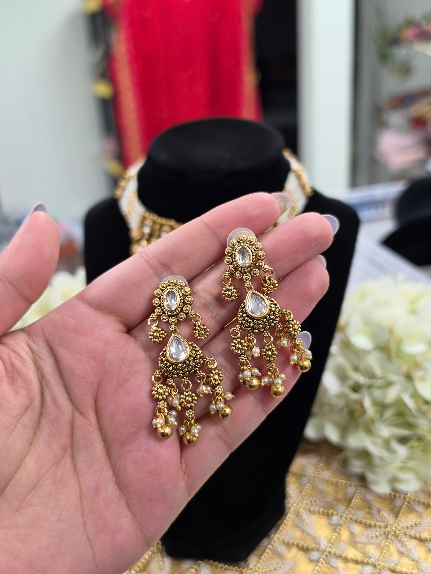 Ikleen premium kundan gold plated set