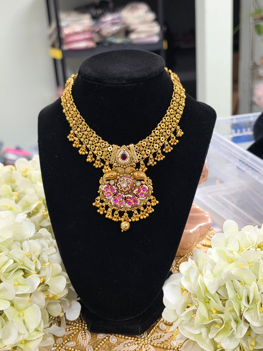 Purvi heritage gold plated set
