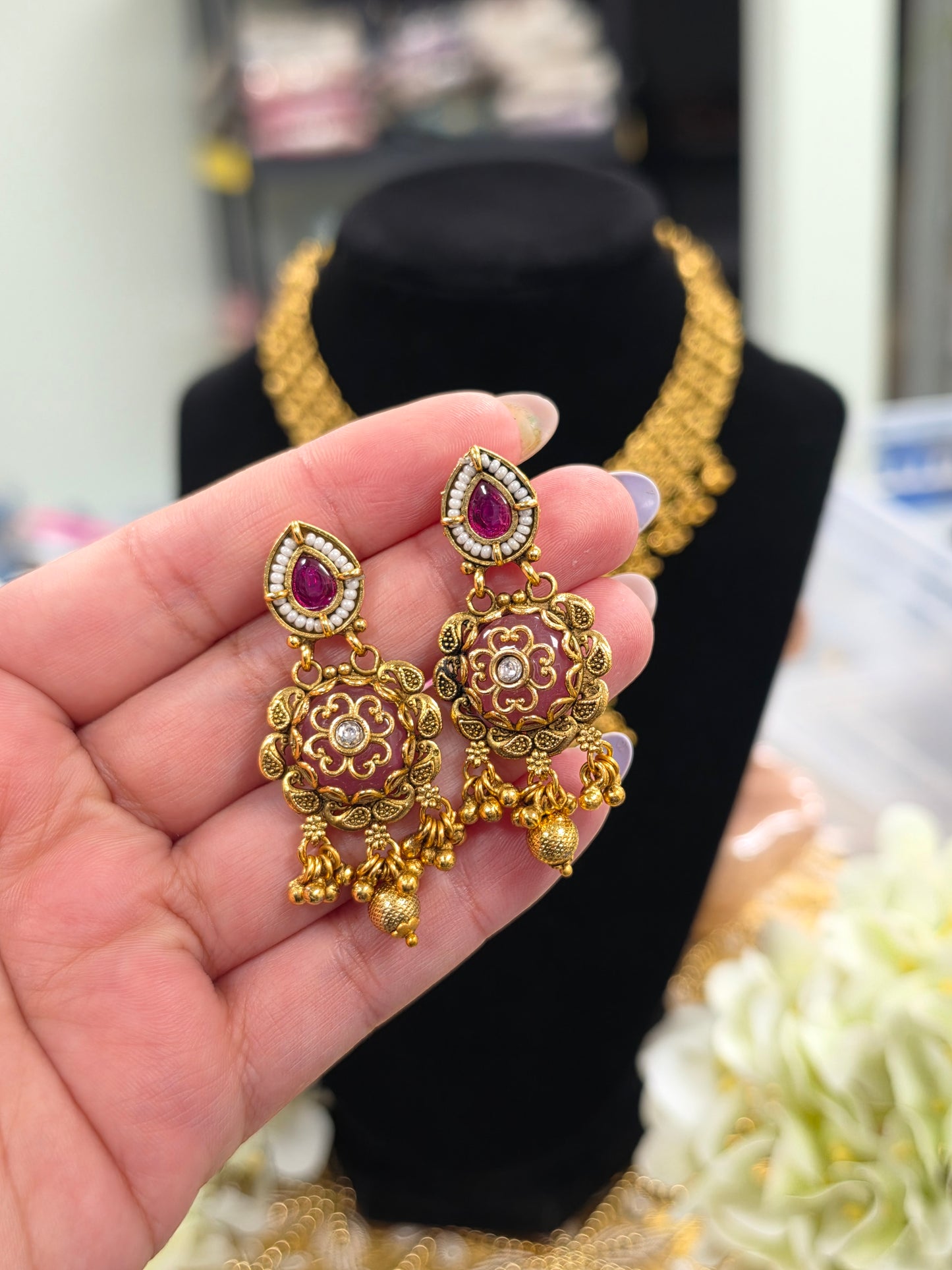 Purvi heritage gold plated set
