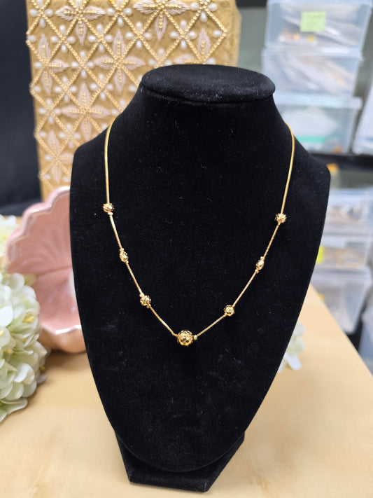 Meena Gold plated beaded chain