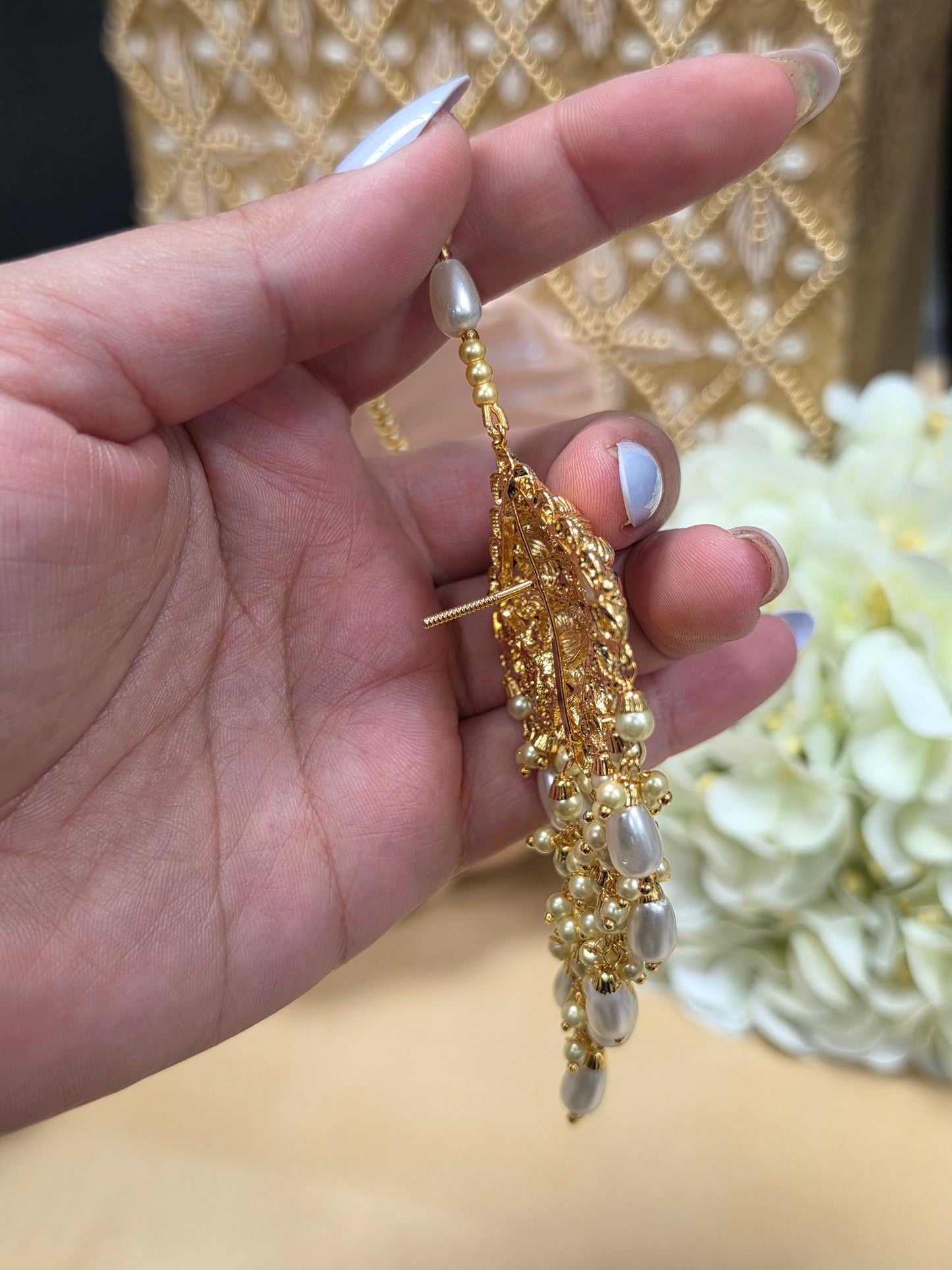 Ramnik gold plated Earrings with tikka