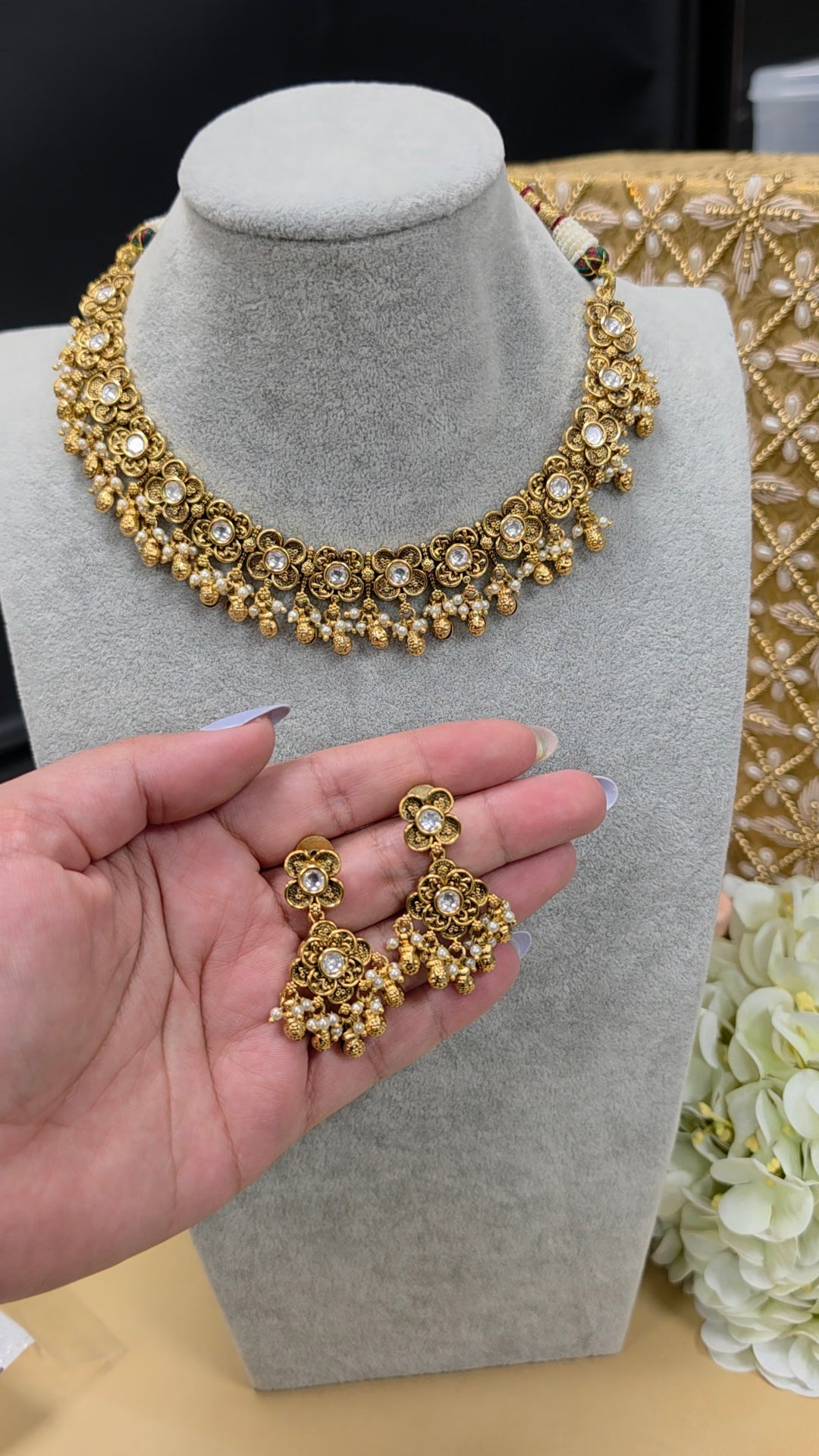 Meera kundan gold plated set