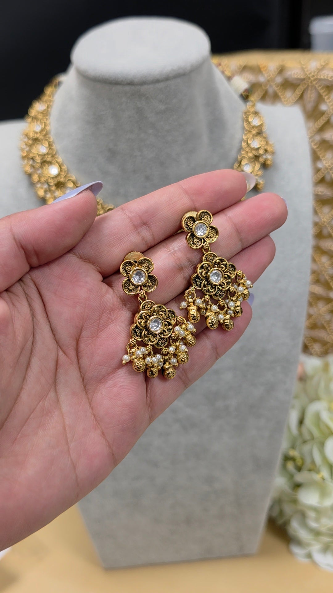 Meera kundan gold plated set