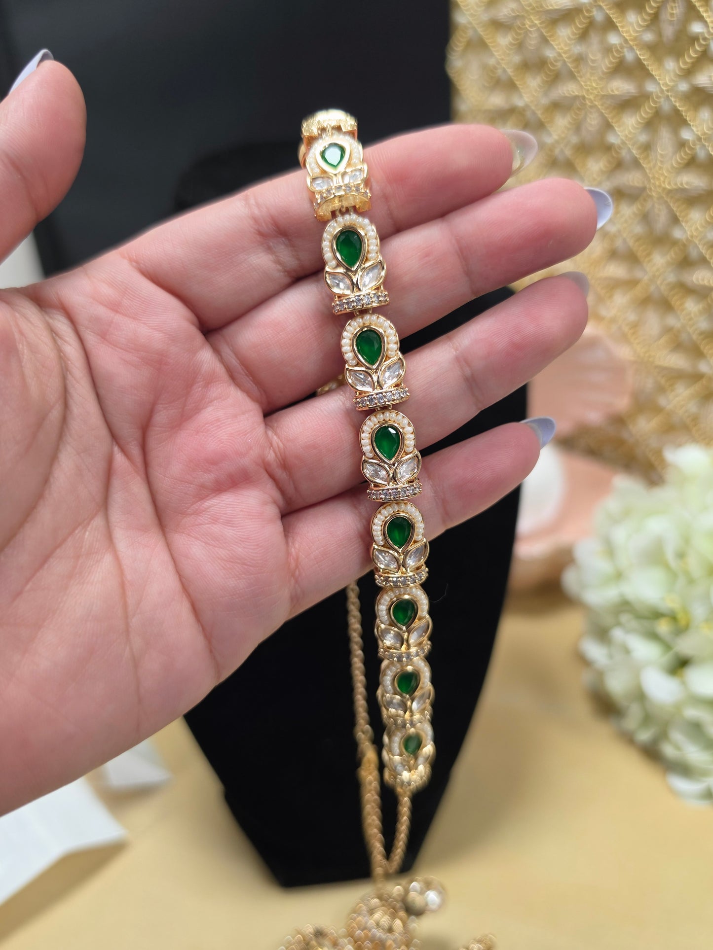 Sanjana premium gold plated kundan set