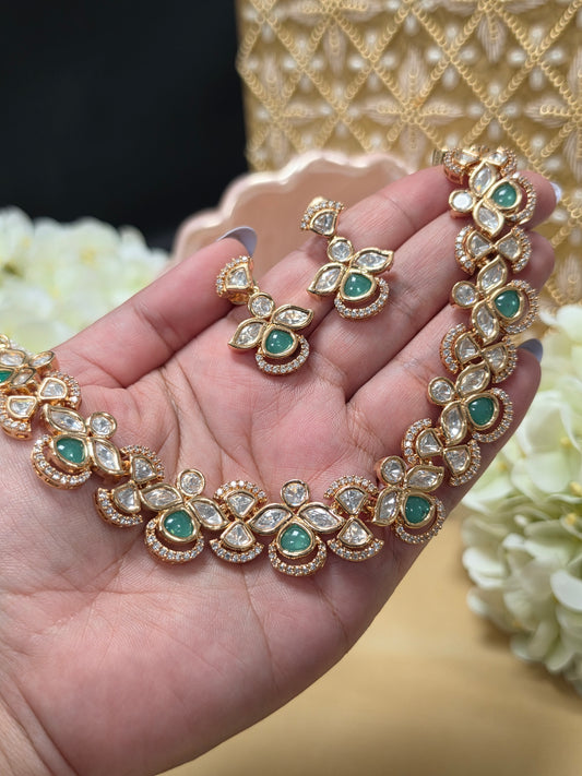 Preet gold plated kundan set