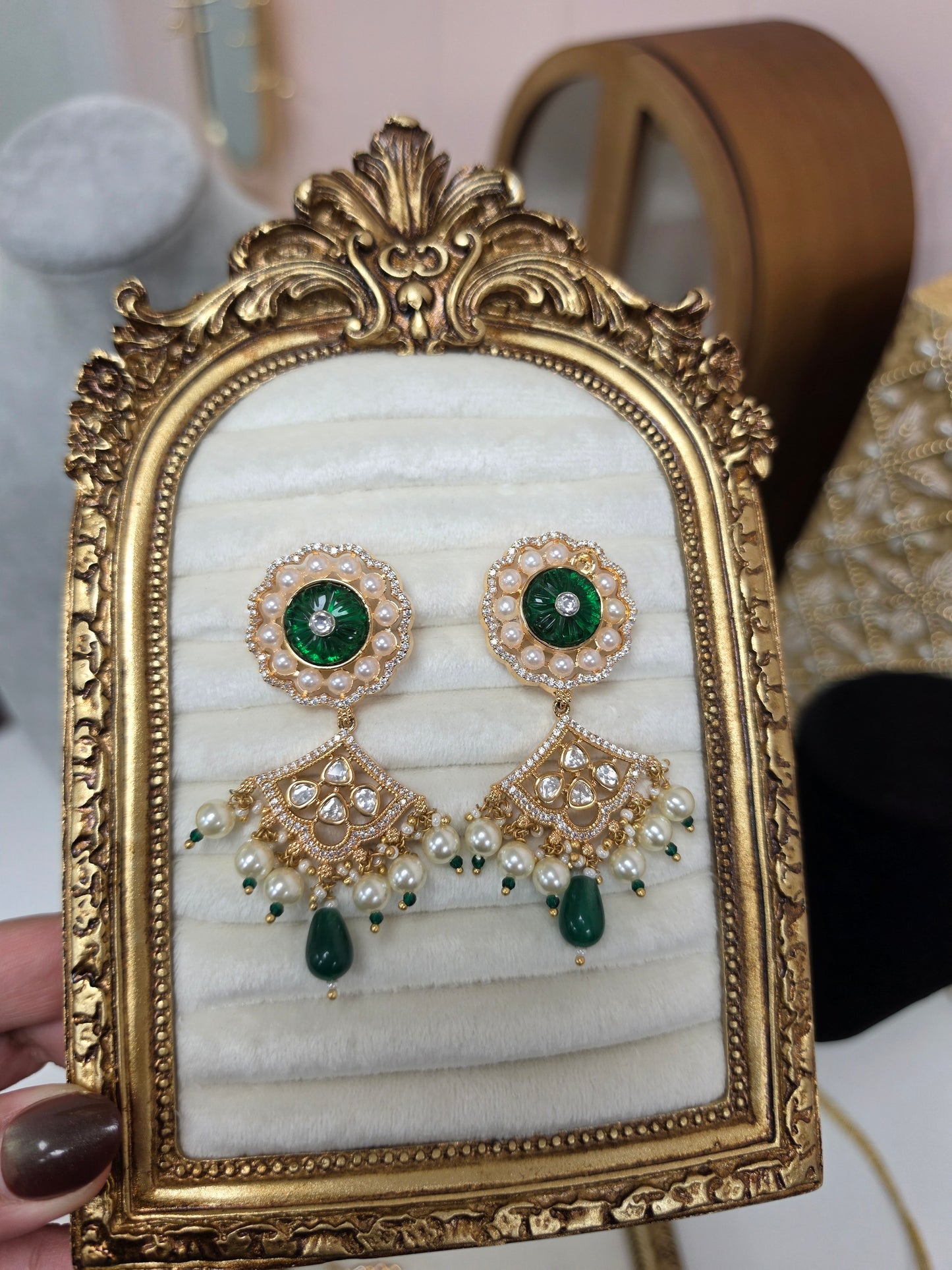 Mehar premium gold plated kundan set