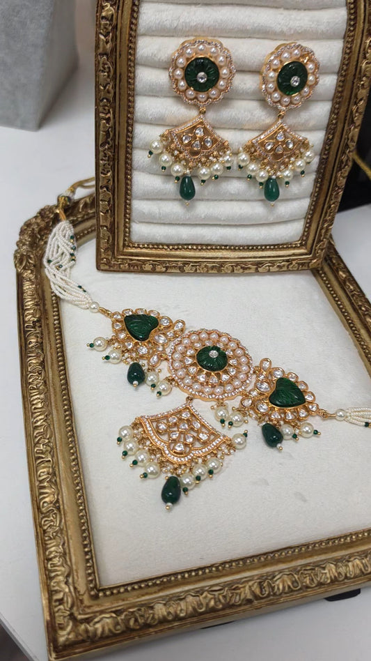 Mehar premium gold plated kundan set