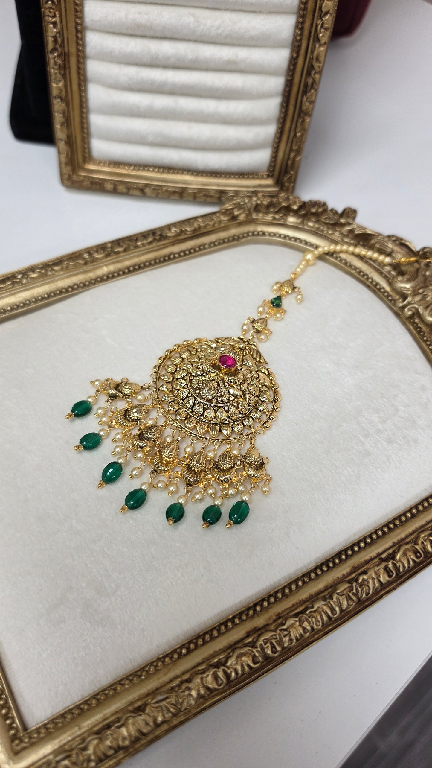 Bishan gold plated Earrings with tikka