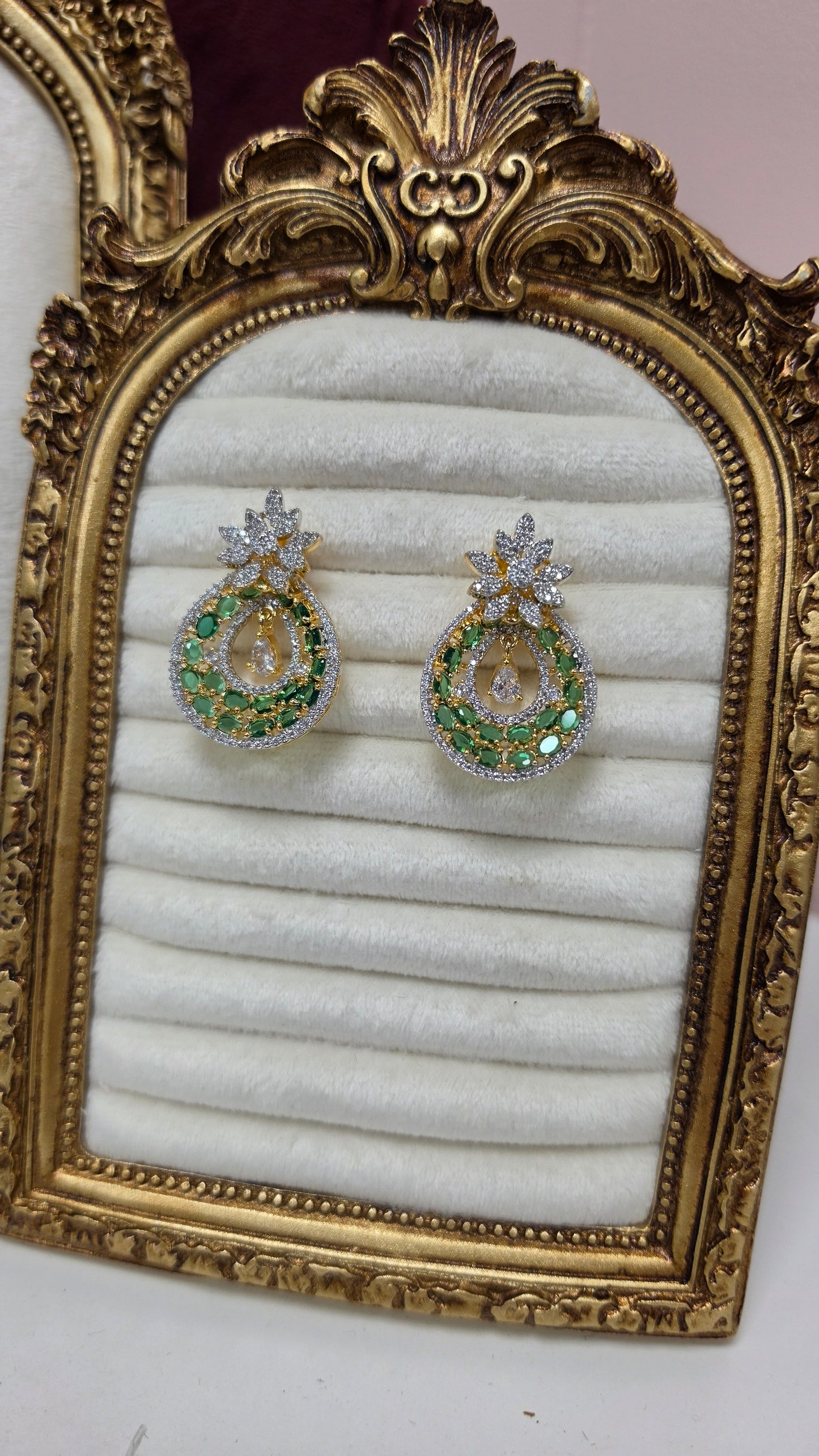 Priya  gold plated pendent set ( Green)