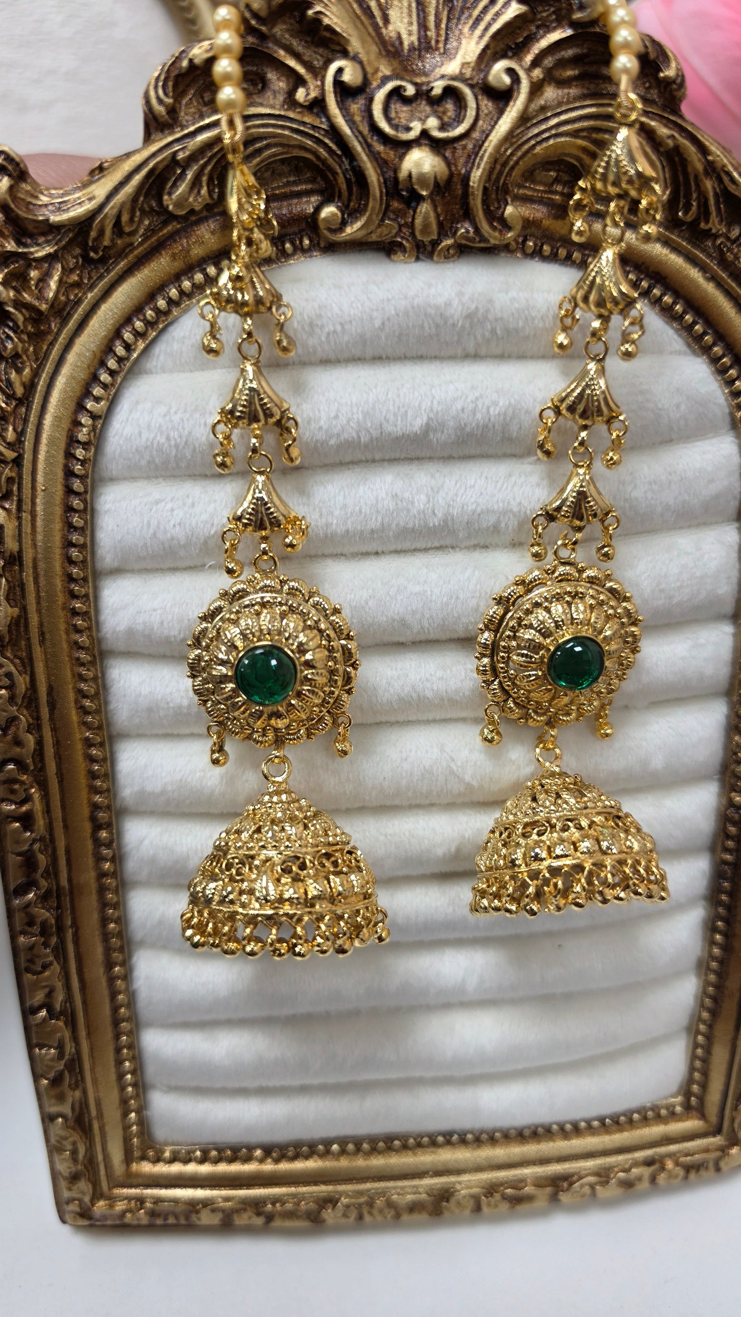 Chitleen premium gold plated Earrings (Green)