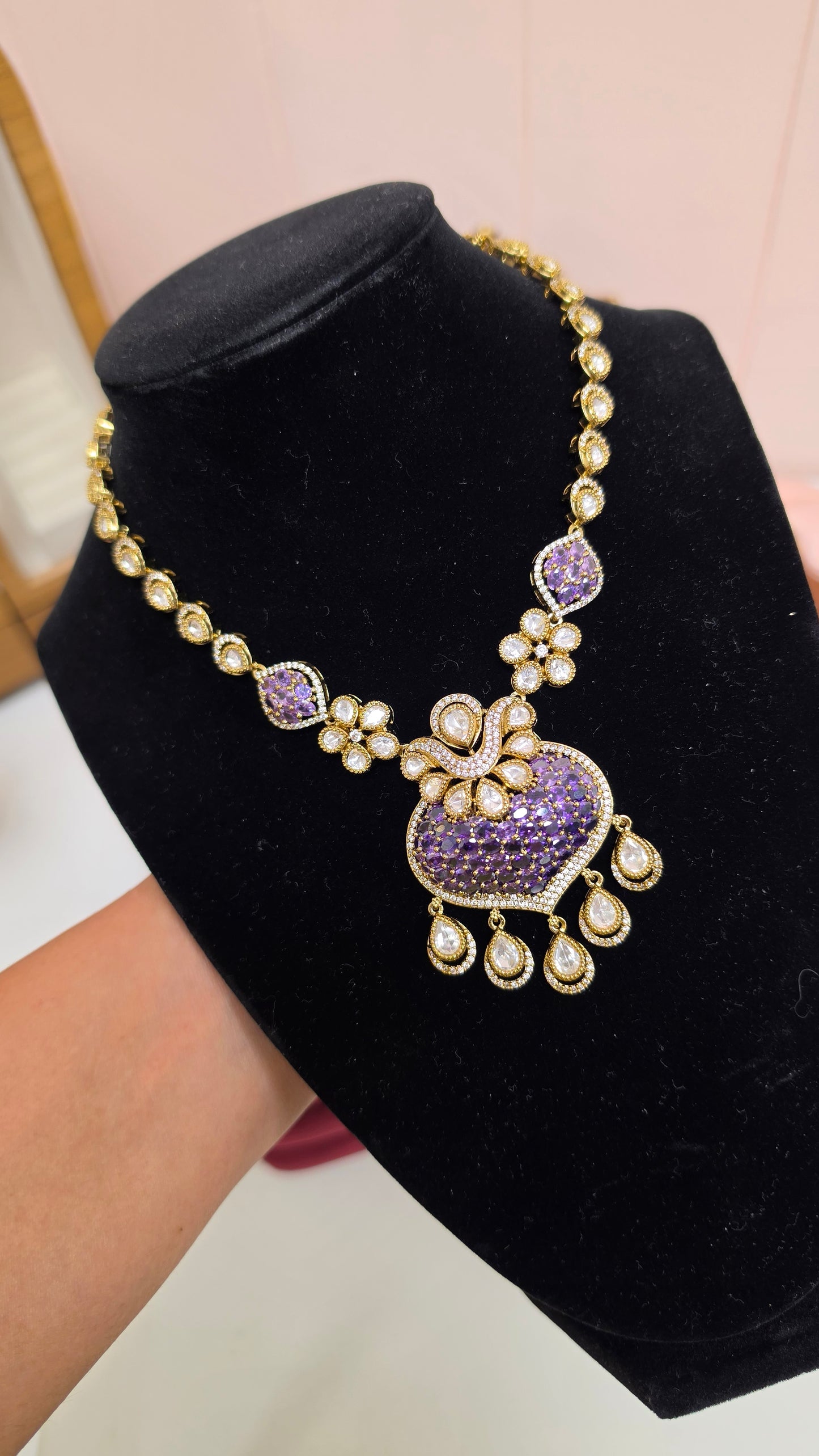 Chahat premium kundan gold plated set