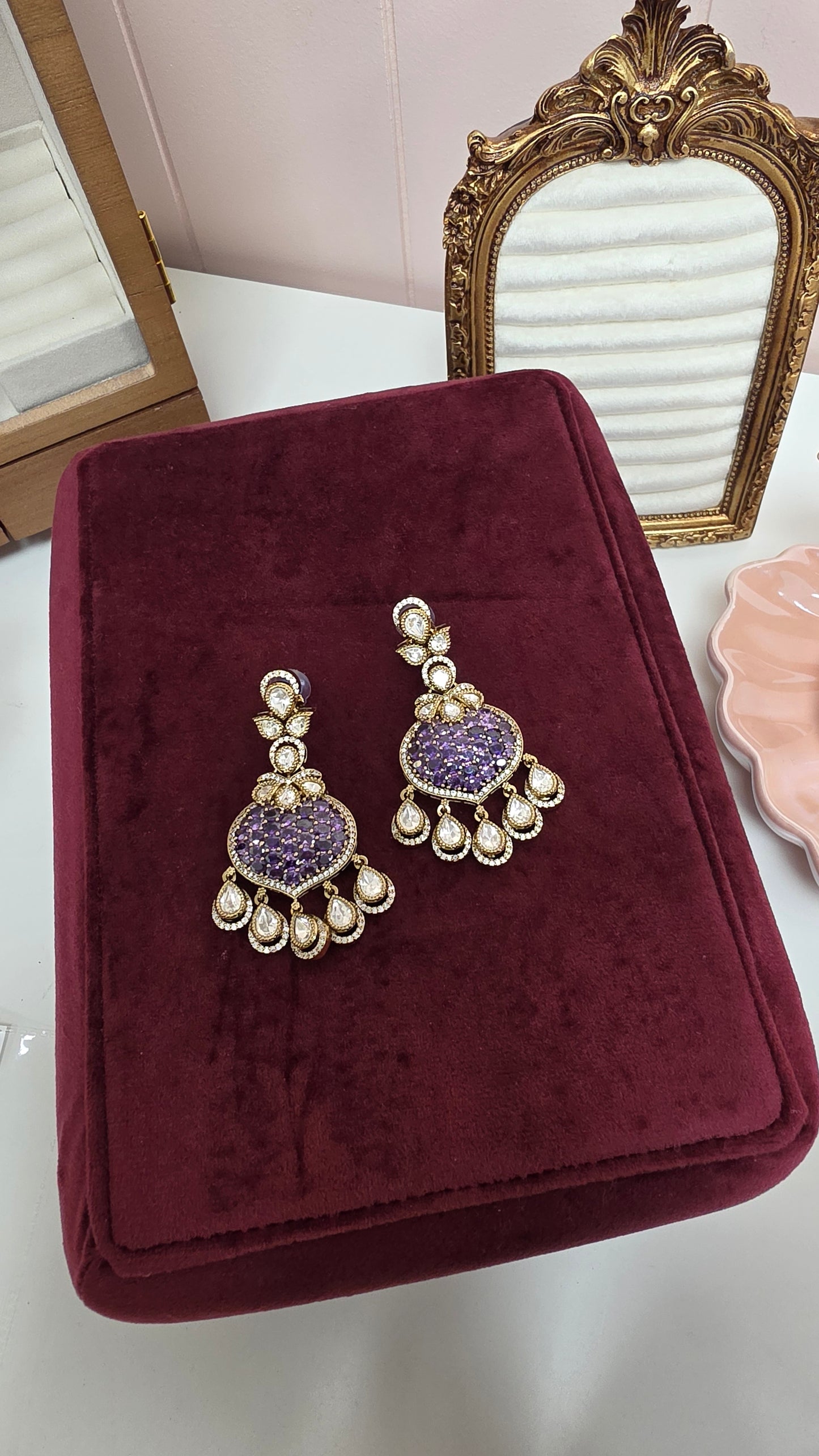 Chahat premium kundan gold plated set