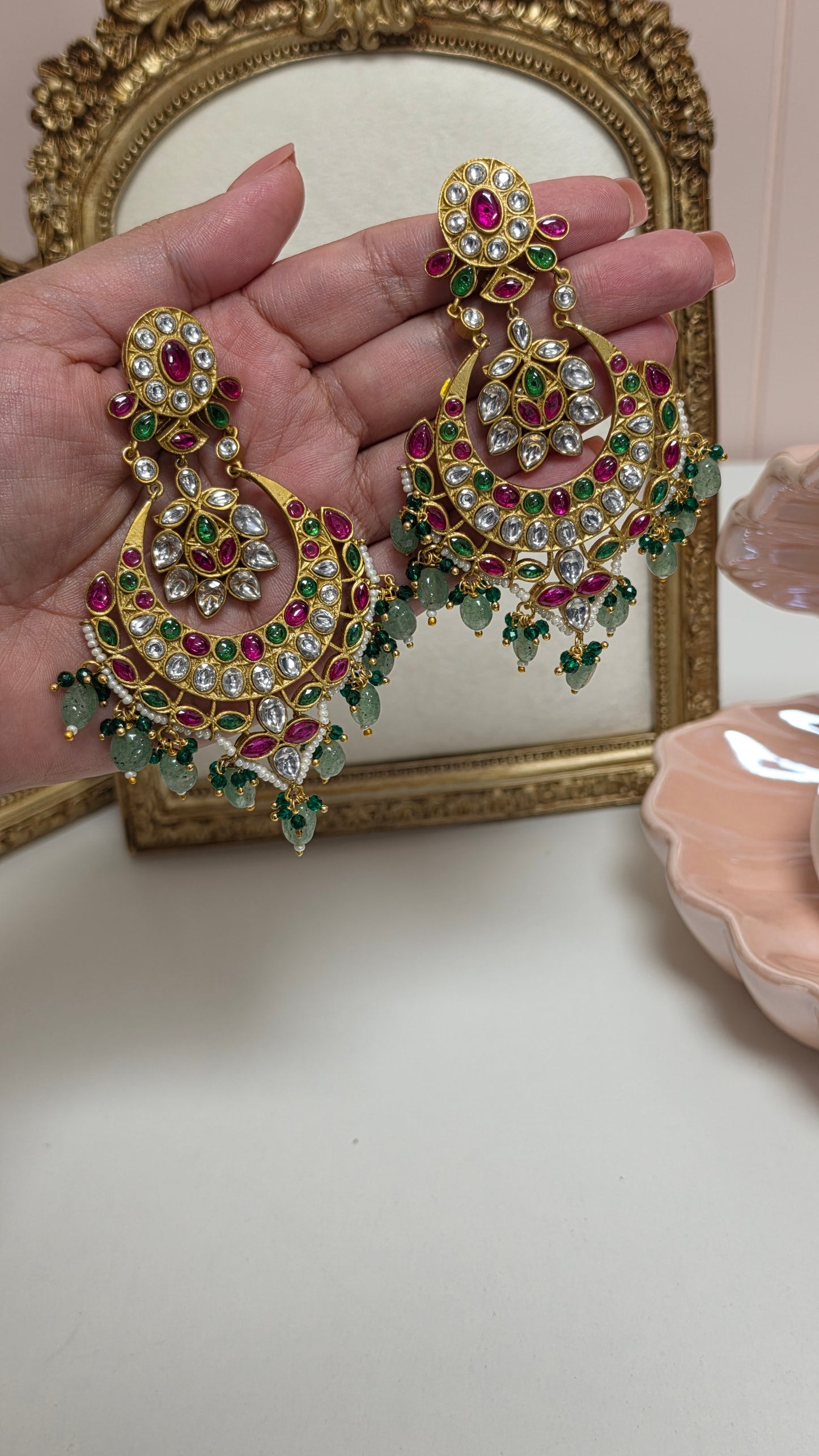 Nyra premium gold plated kundan Earrings