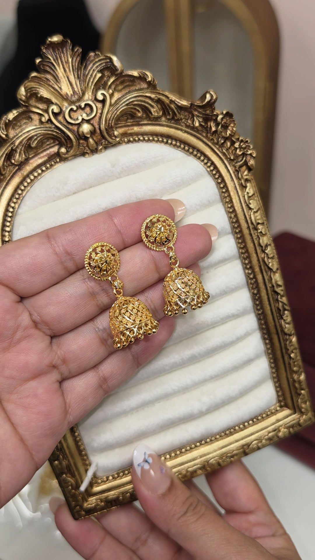 Tasmia gold plated jhumkis