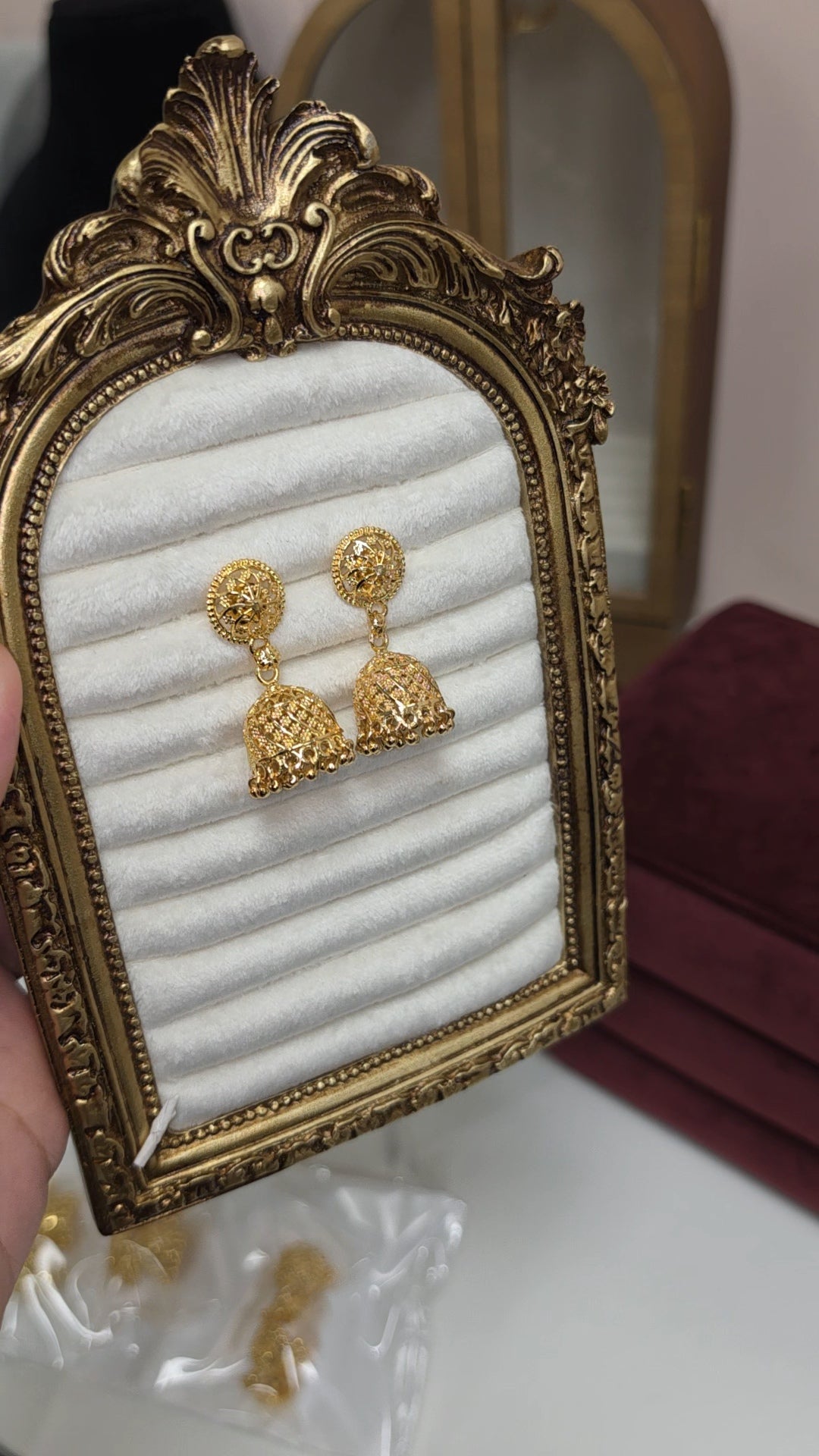 Tasmia gold plated jhumkis