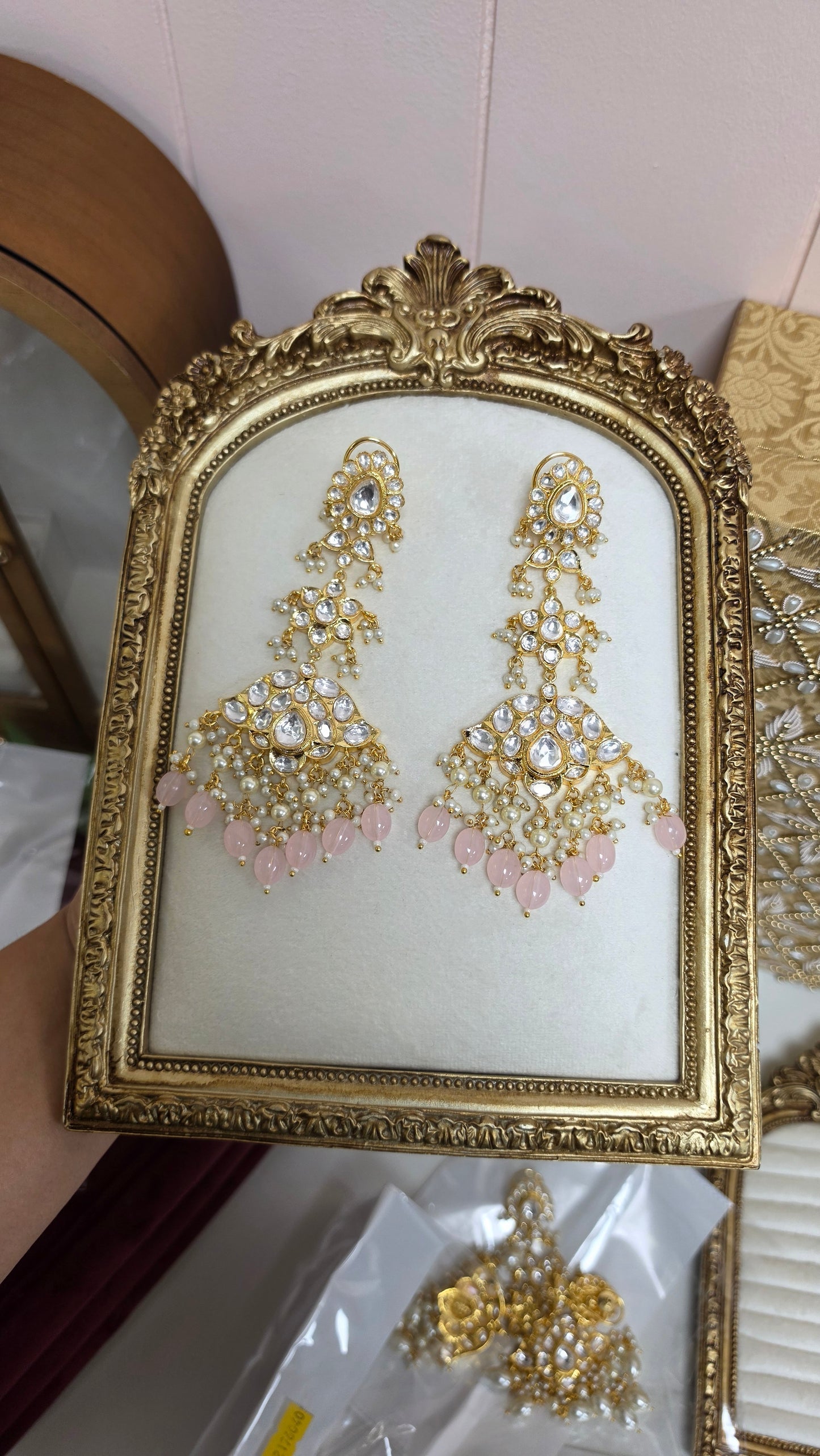 Varsha premium gold plated Kundan Earrings