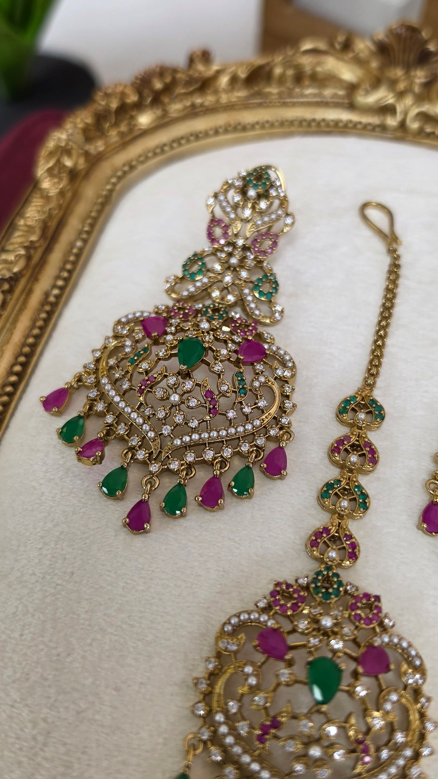 Rubina Earrings and tikka Set