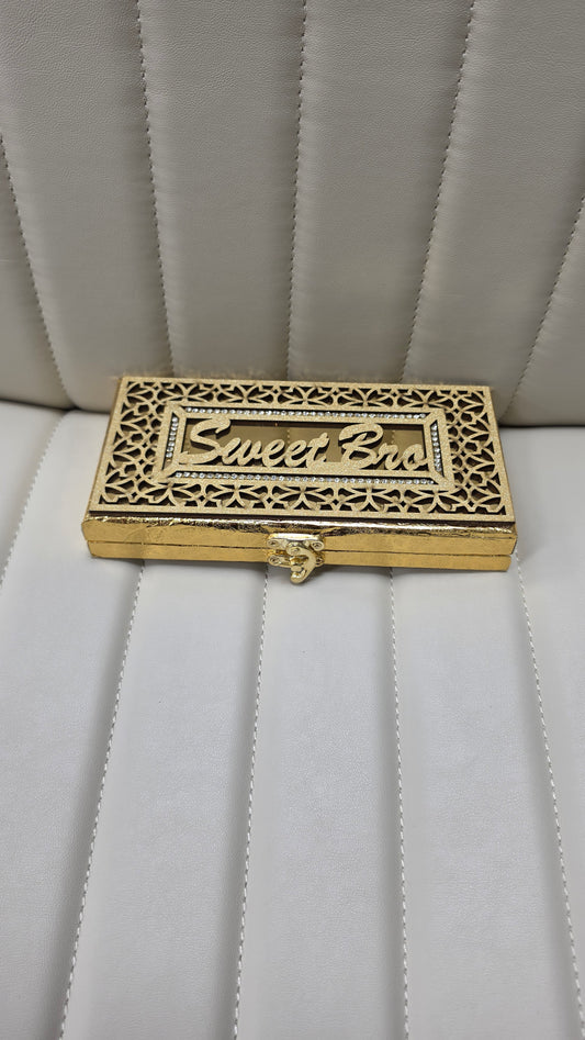 Sweet bro Rakhi Box (Empty) gold