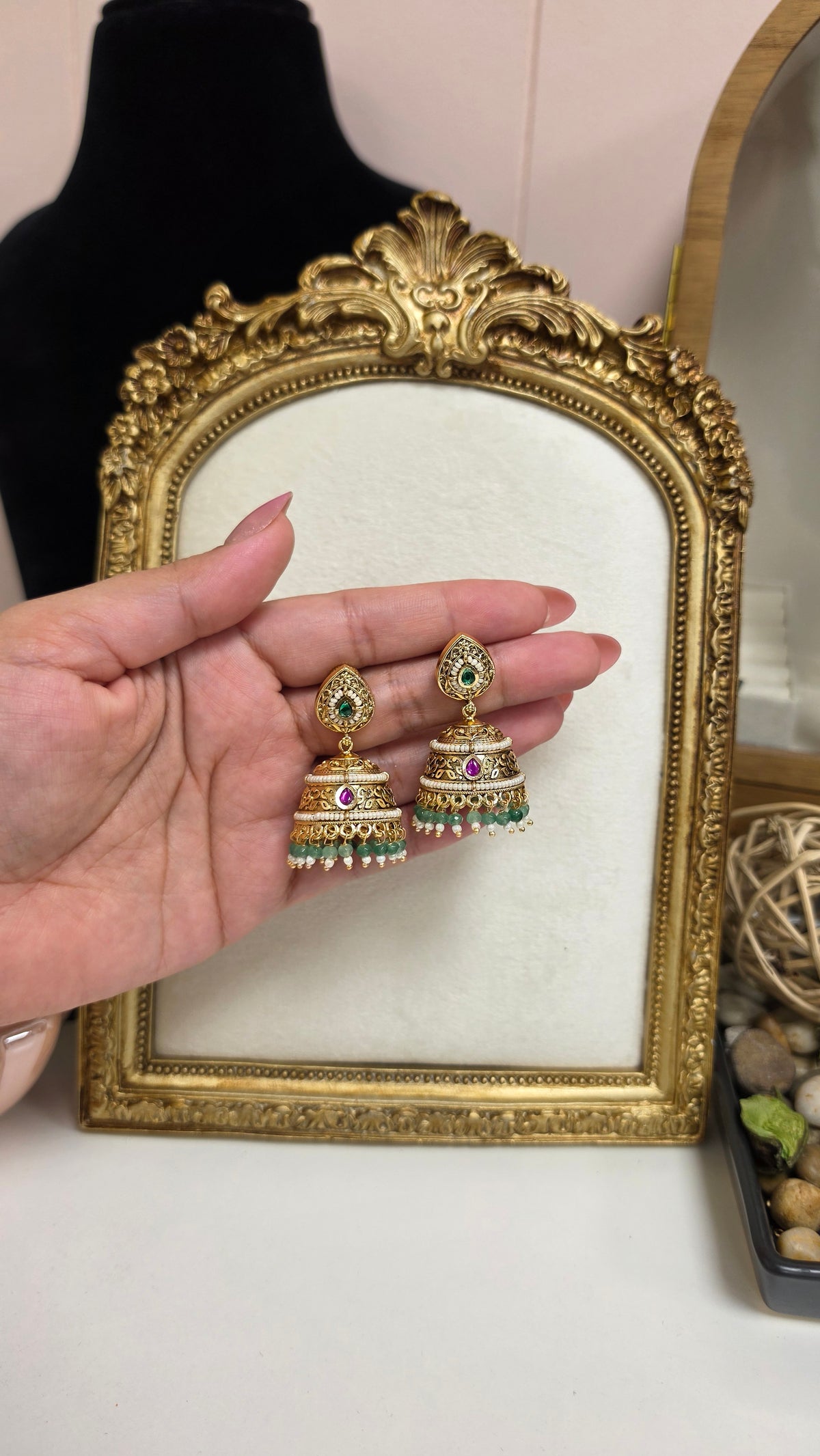 Shifa premium gold plated jhumkis